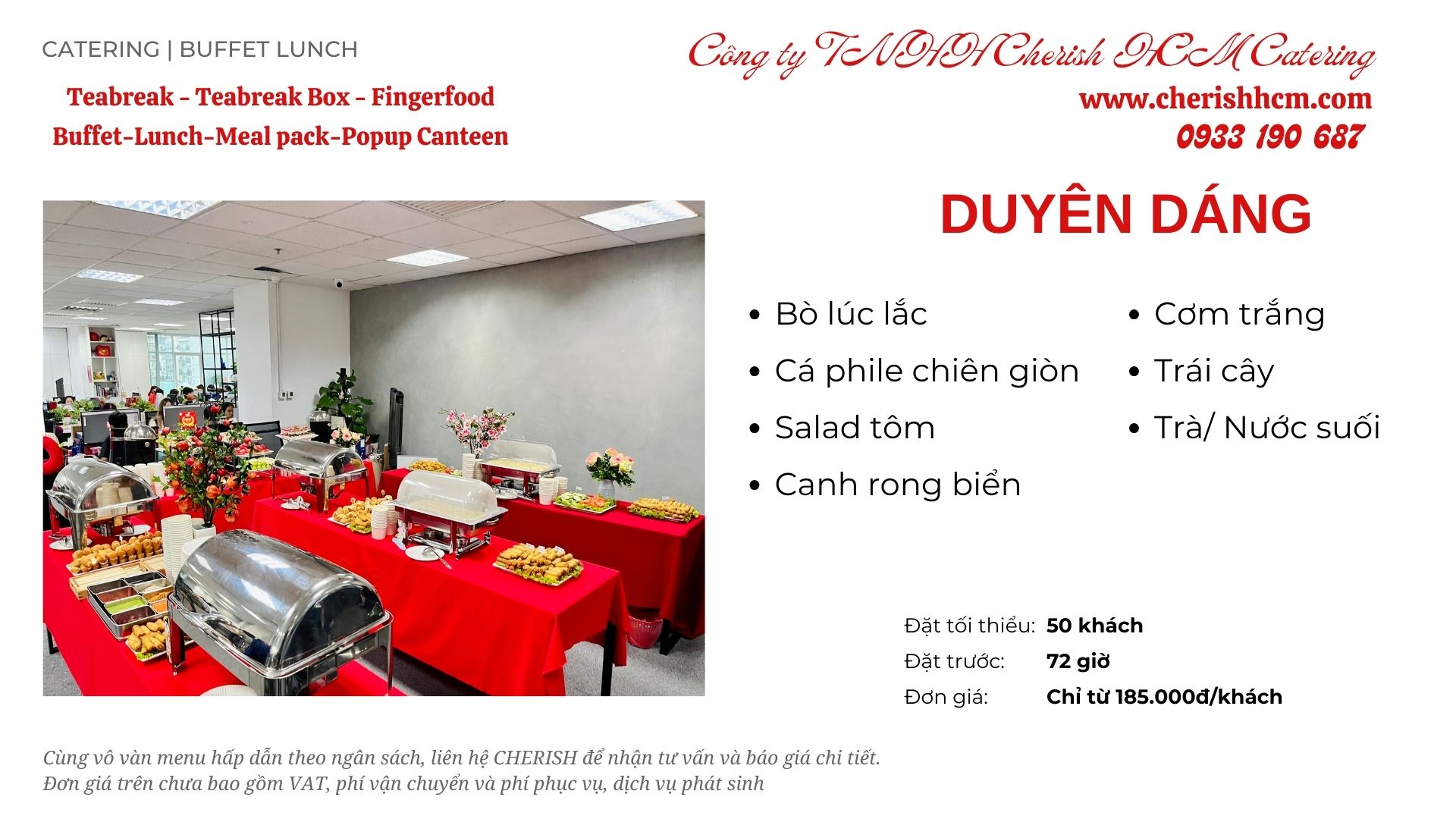 Buffet Lunch Duyên dáng - thực đơn 7 món