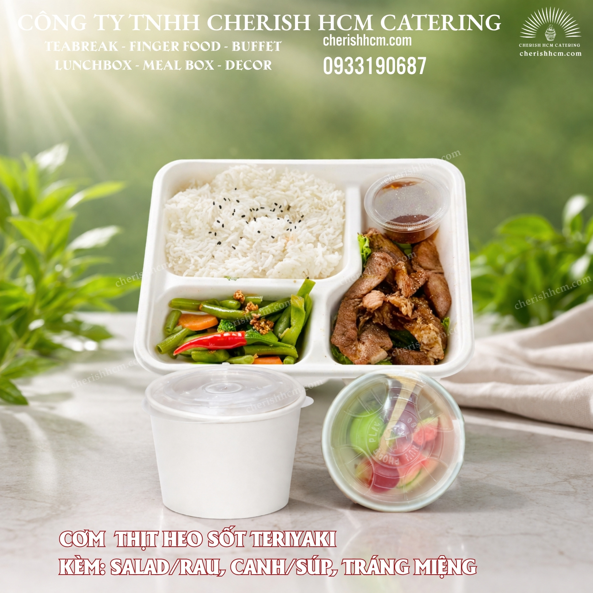 270225 Lunch box - Cơm thịt heo sốt teriyaki/ Pork Teriyaki Rice