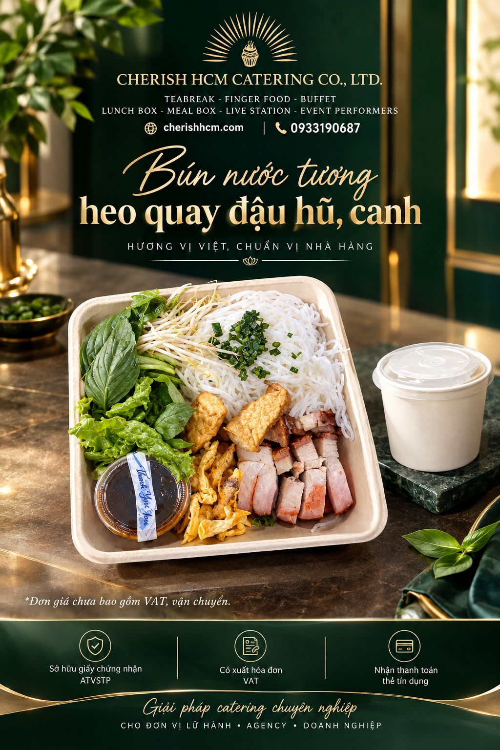 11926 Bún nước tương heo quay đậu hũ/ Rice Noodle Bowl with Crispy Pork Belly & Tofu