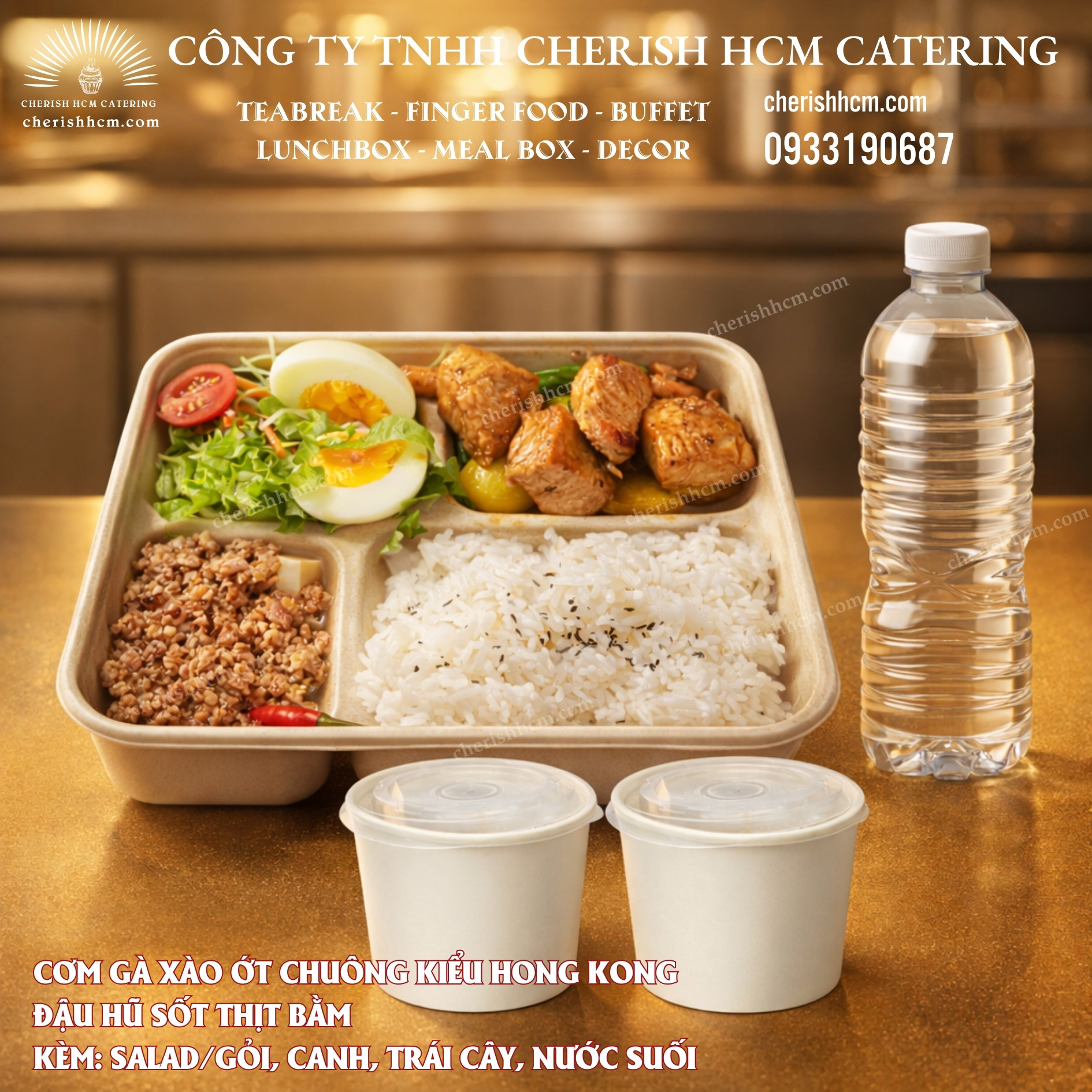 040226 Cơm gà xào ớt chuông kiểu Hong Kong, đậu hũ sốt thịt bằm