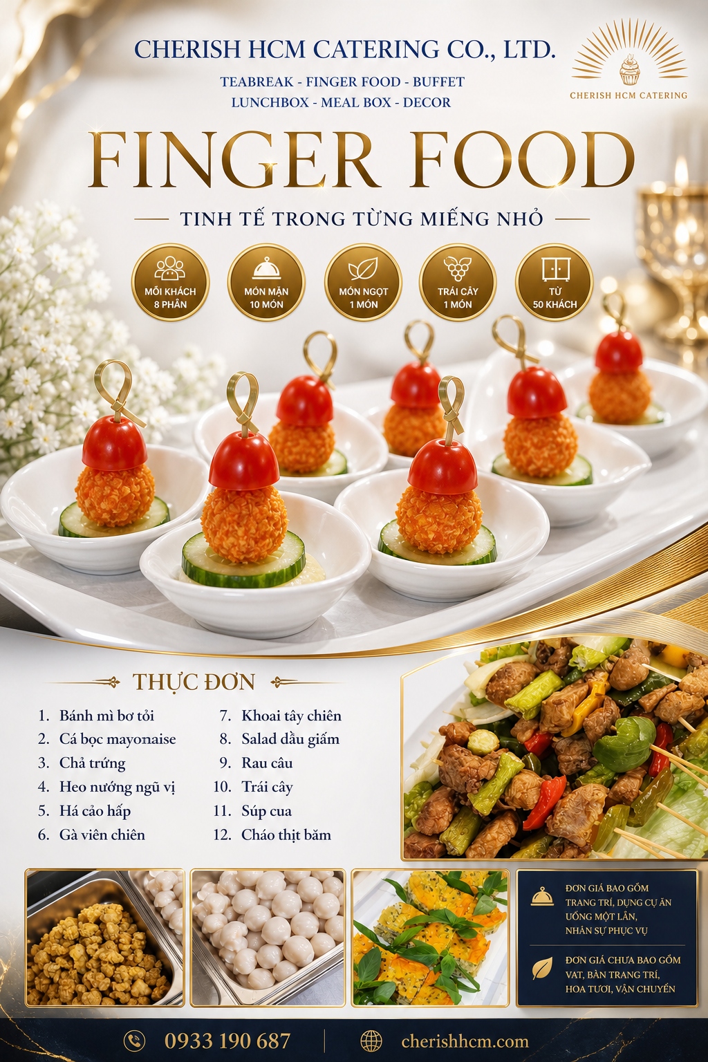 12625 Finger Food Phát Đạt  - Thực đơn 12 món - Phù hợp từ 50 khách