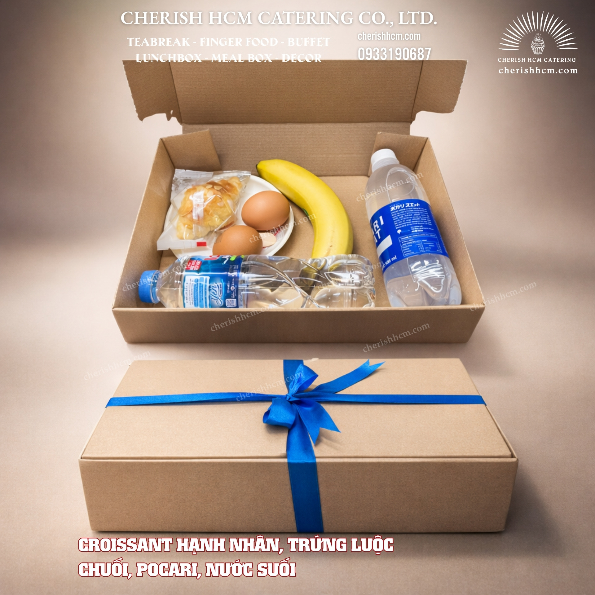 05425 Breakfast Box Bloom - 1 Bánh, 2 Trứng luộc, 1 Trái cây, 1 Nước/ Pastry, egg, fruit, drink