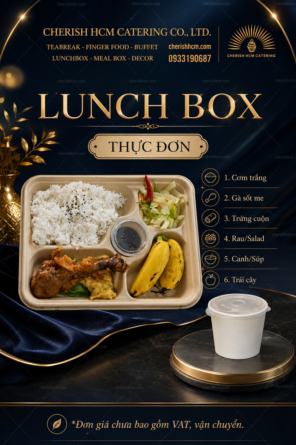 13325 Meal box Cơm gà sốt me, trứng cuộn/Tamarind Chicken Rice with Rolled Omelette