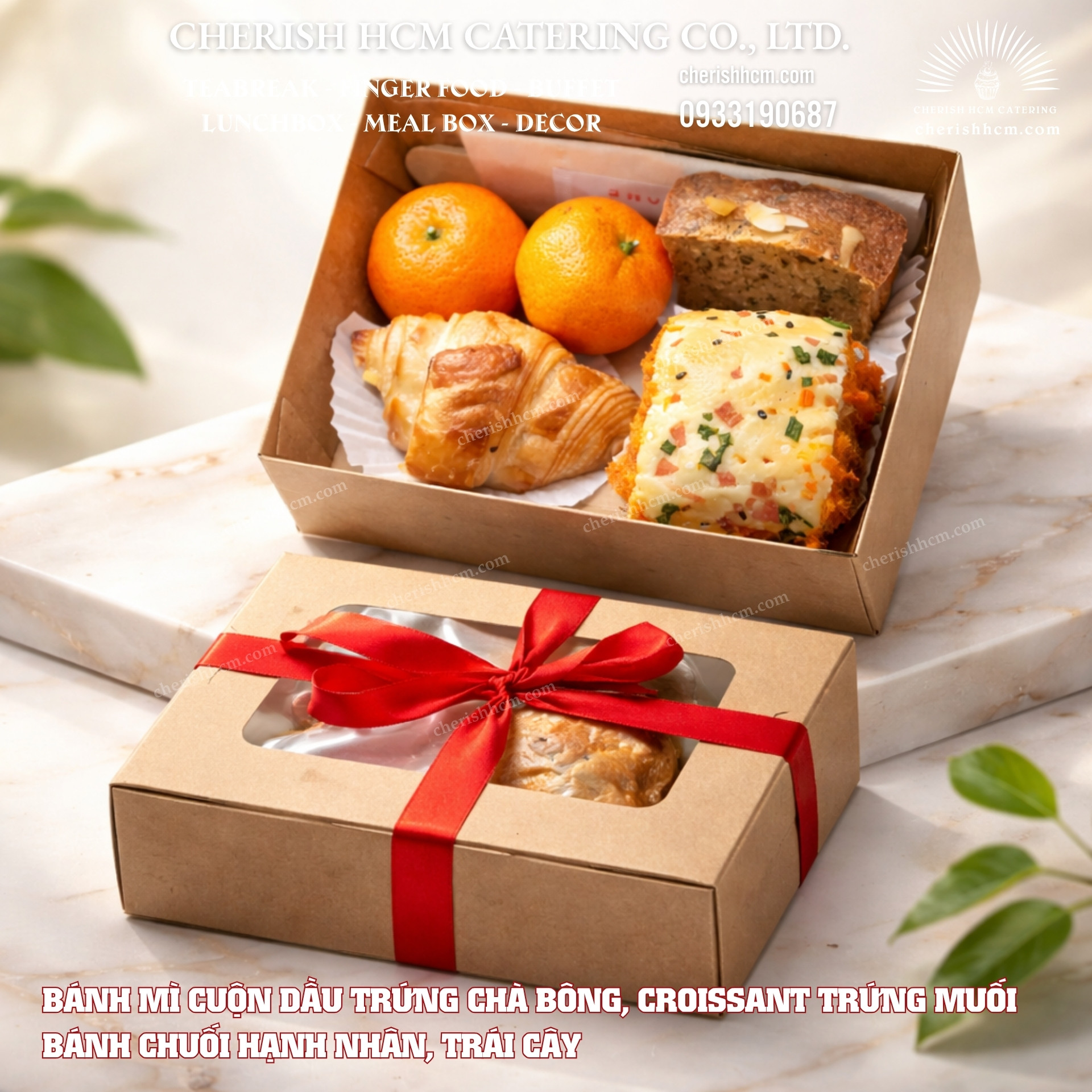 110123 Teabreak box- Euphoria 2 bánh mặn 1 bánh ngọt 1 trái cây