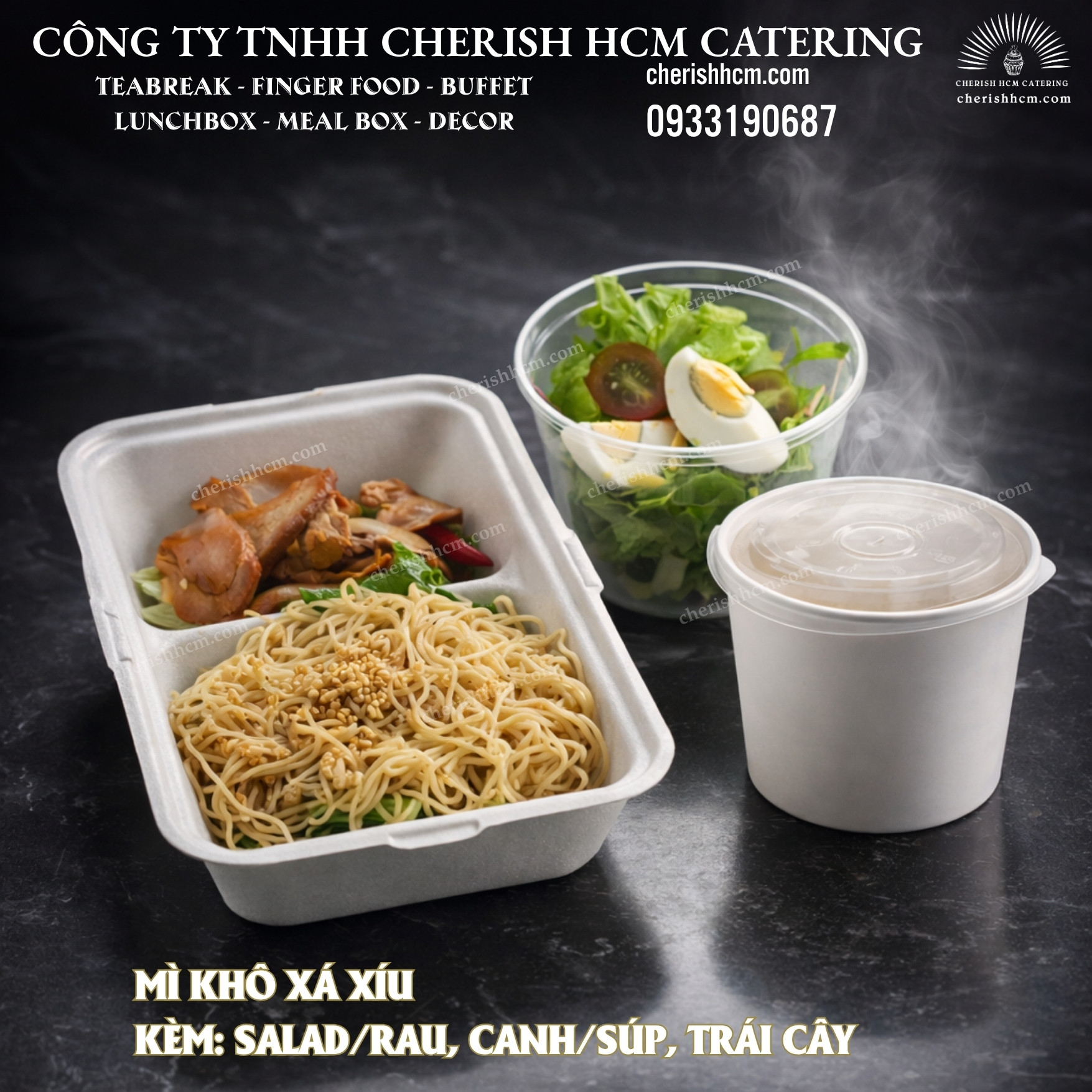 27925 Set Lunch Mì xào xá xíu/ Stir-fried Noodles with Char Siu Pork