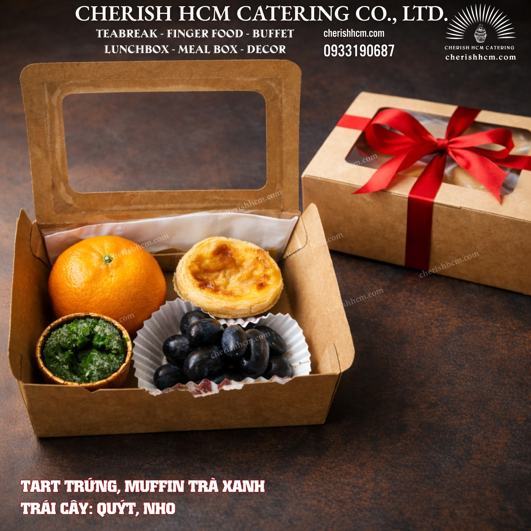 10723 Teabreak Box- Bliss Box 2 bánh ngọt, trái cây