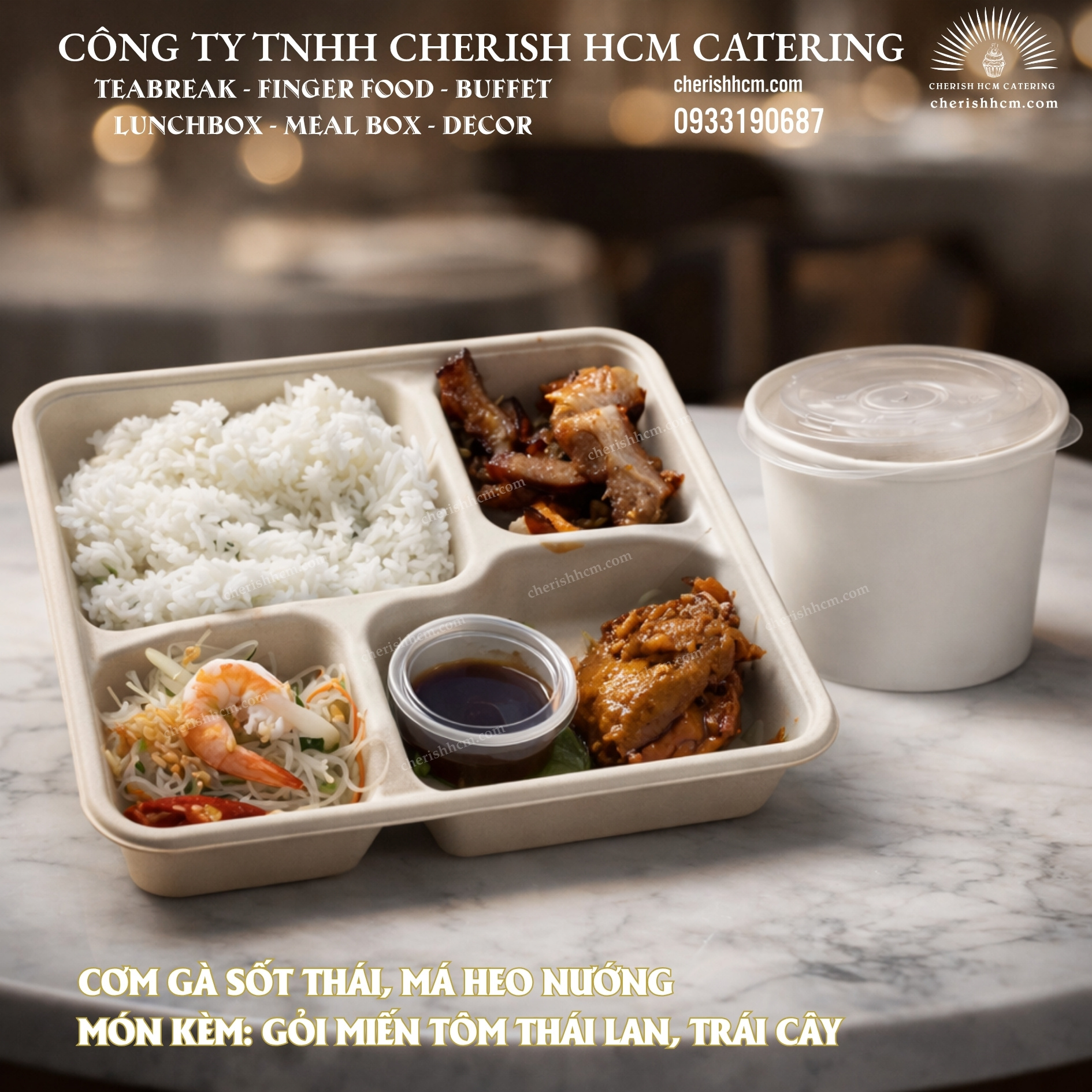 30925 Set Lunch Lush - Cơm Gà sốt thái, má heo nướng