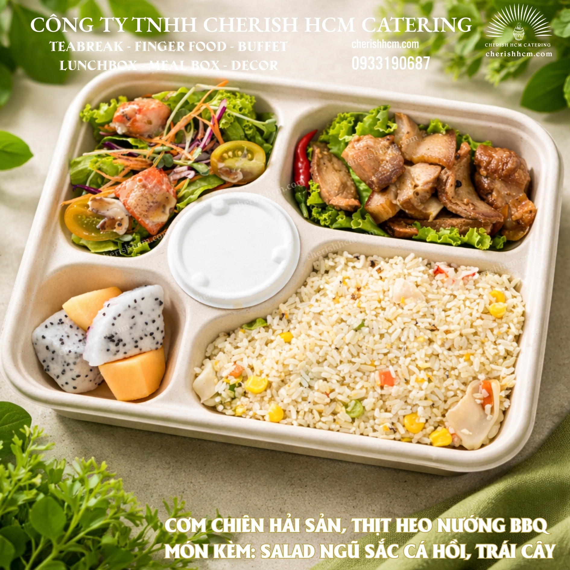 15824 Set Lunch - Cơm chiên hải sản, thịt heo nướng BBQ