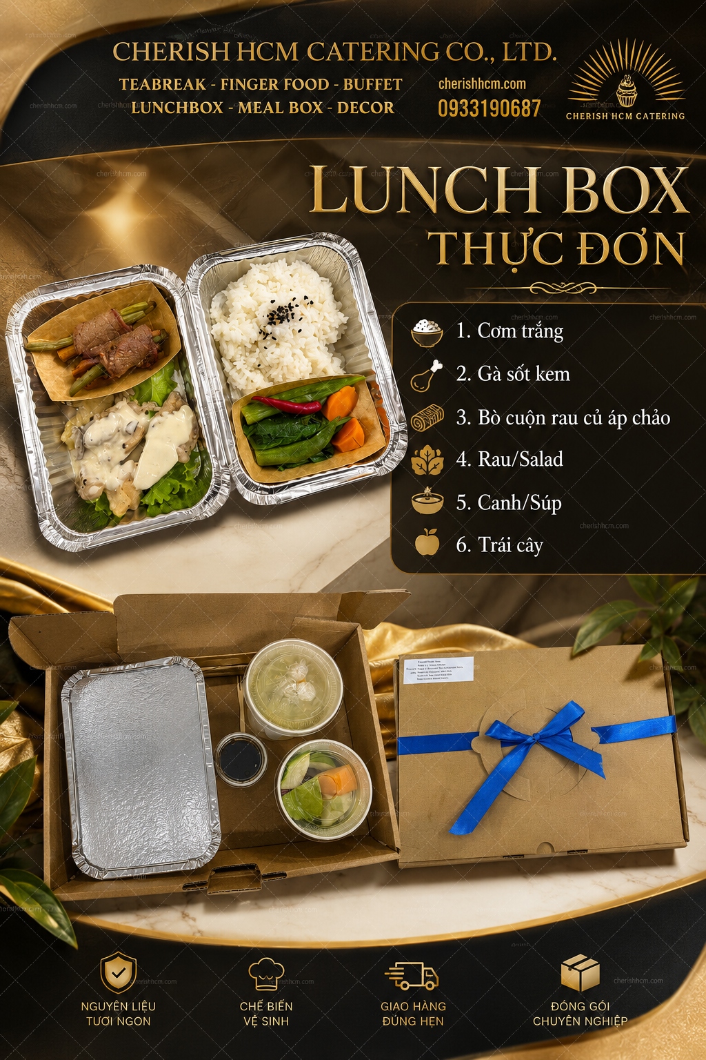 15526 Cơm Gà sốt kem, Bò cuộn rau củ áp chảo