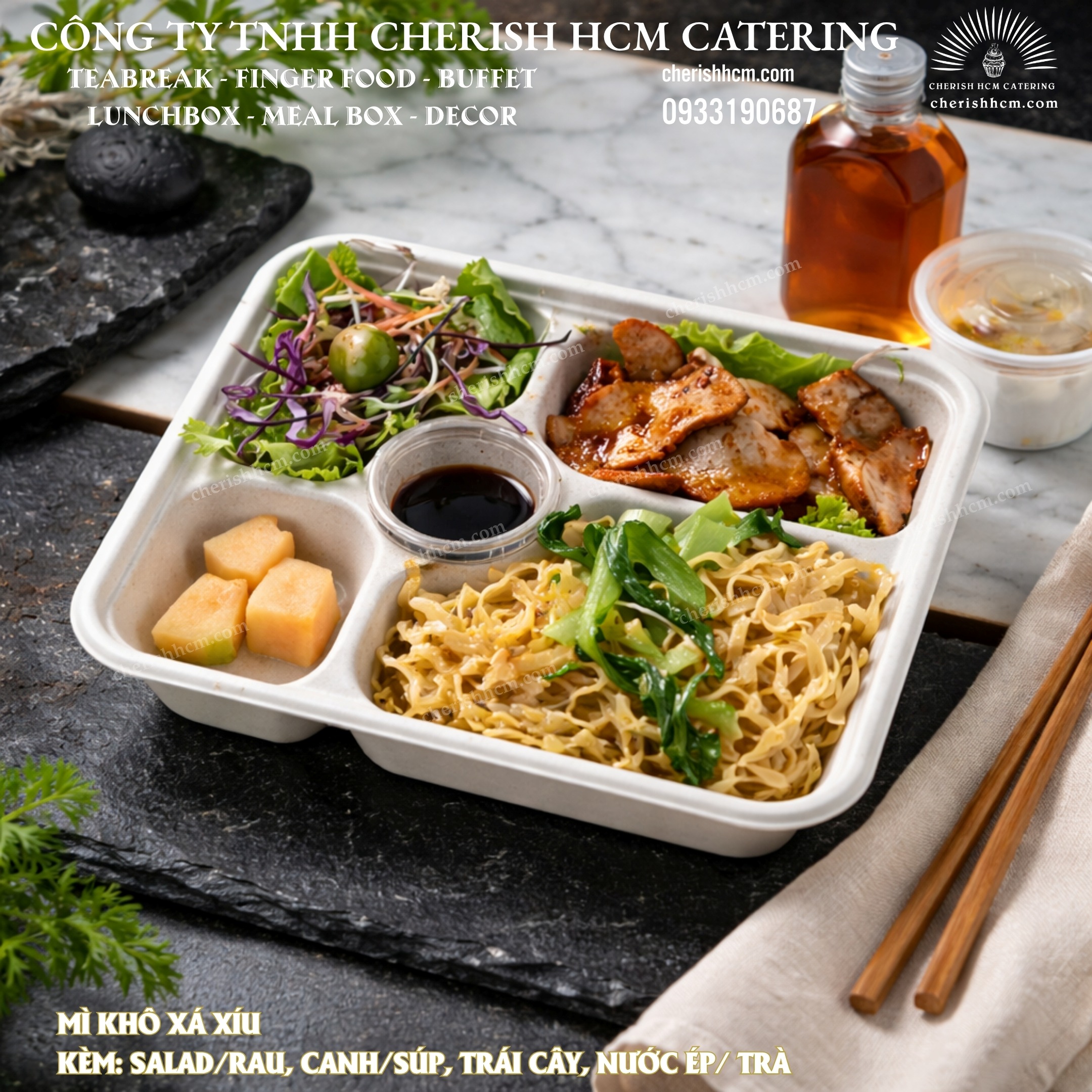 28824 Set Lunch Delighted Mì khô xá xíu - Dry Noodles with Char Siu pork