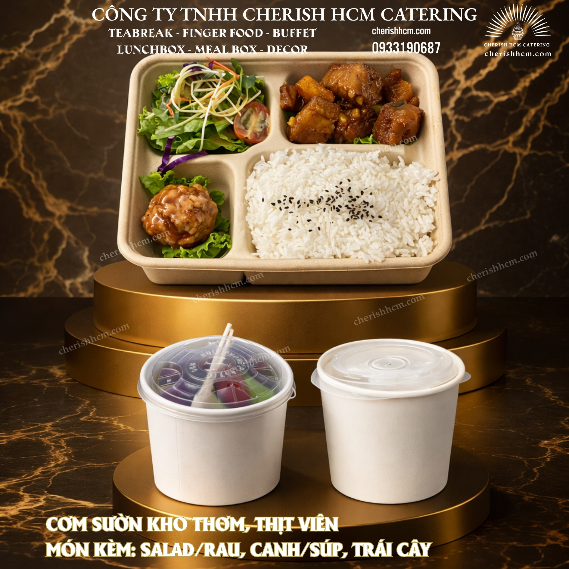 31725 Cơm sườn kho thơm, thịt viên