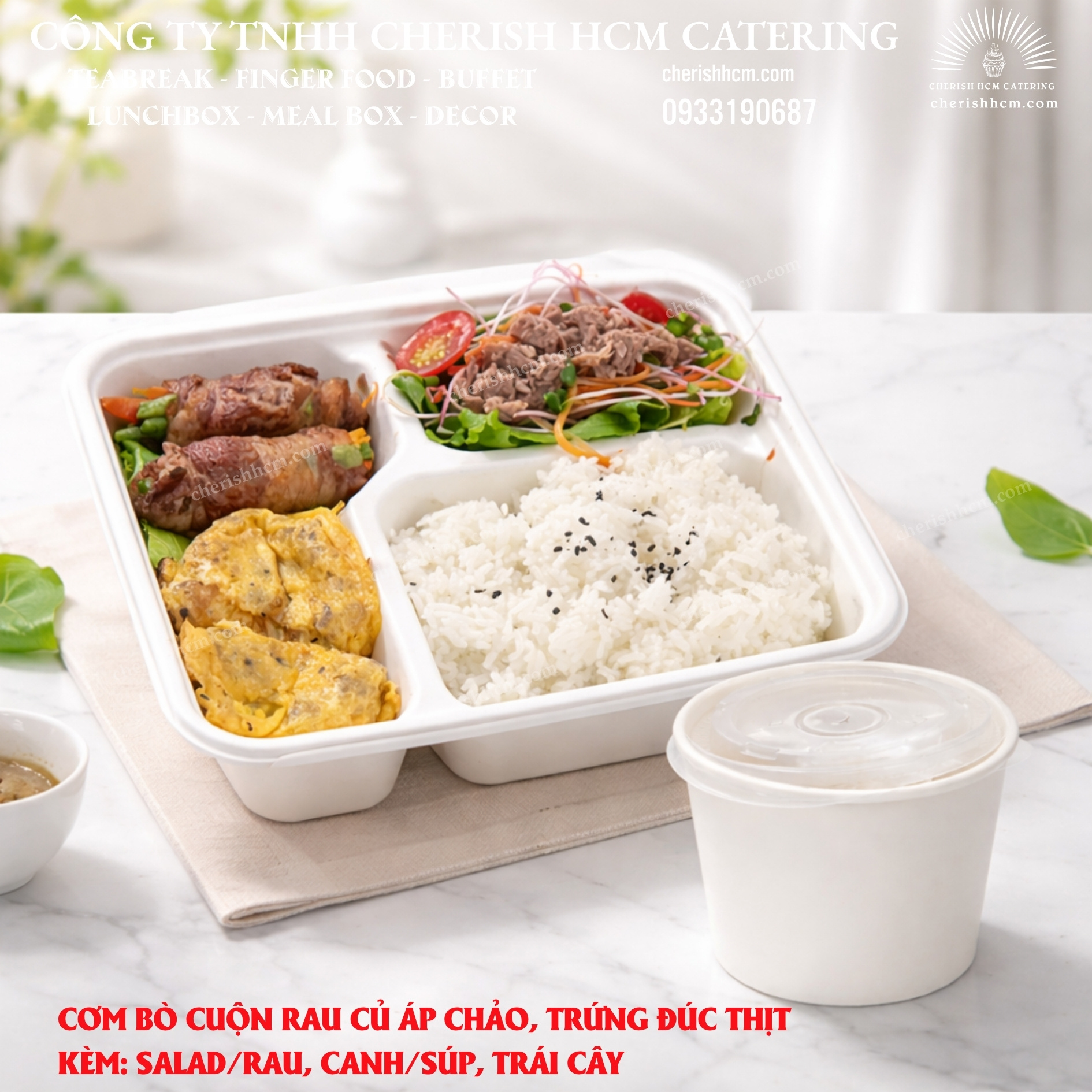 10426 Bò cuộn rau củ áp chảo, trứng đúc thịt