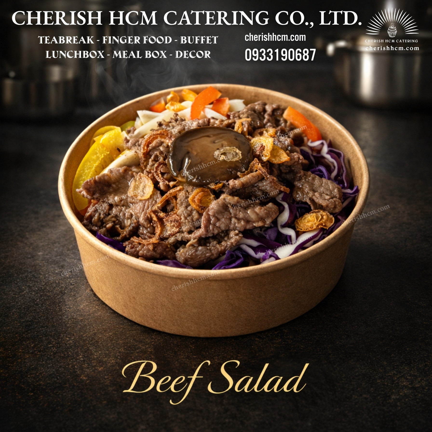 21525 Meal box - Salad bò, nấm/ Beef and mushrooms salad