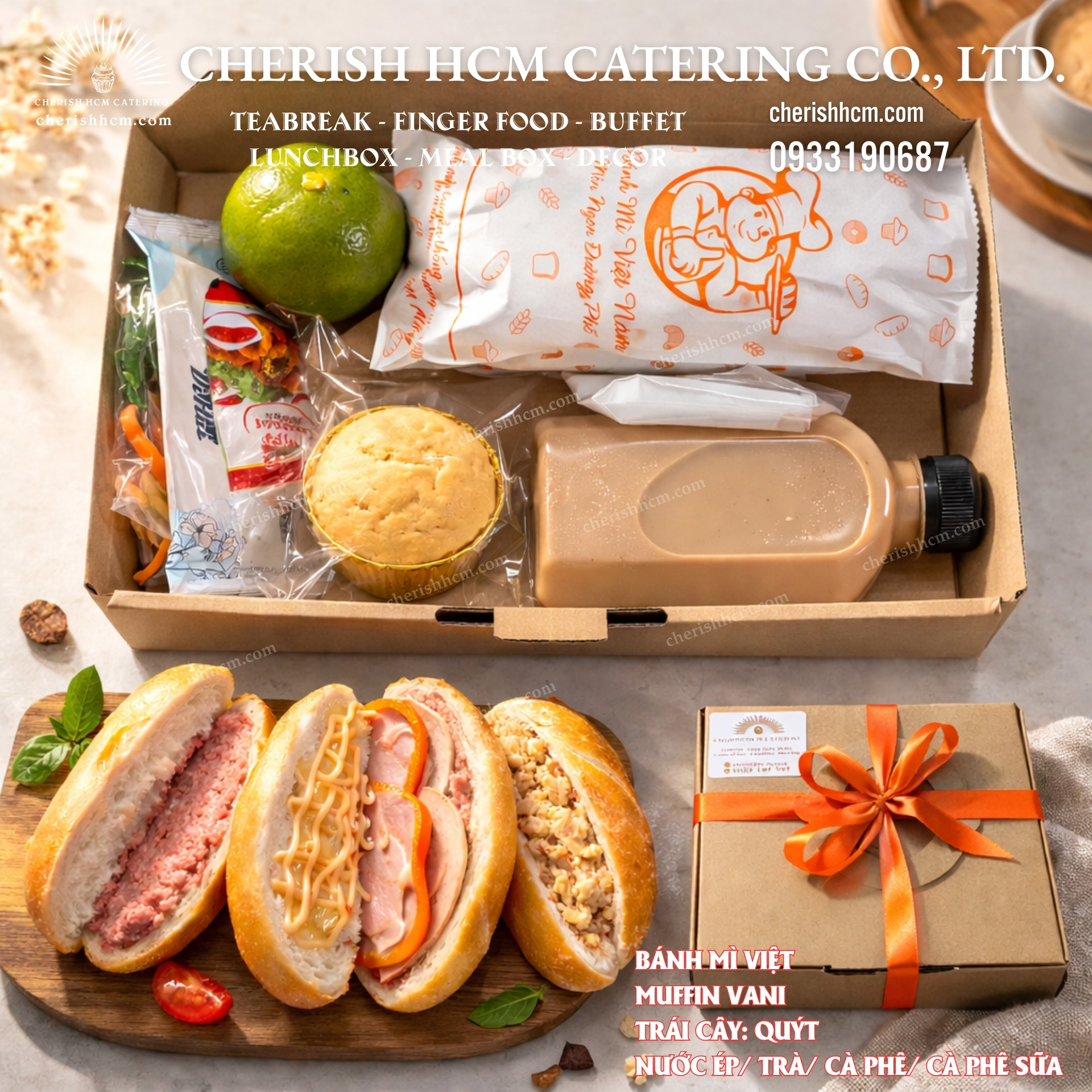 23525 Breakfast box Energy Bánh 120gr, Bánh ngọt, Trái cây, Nước