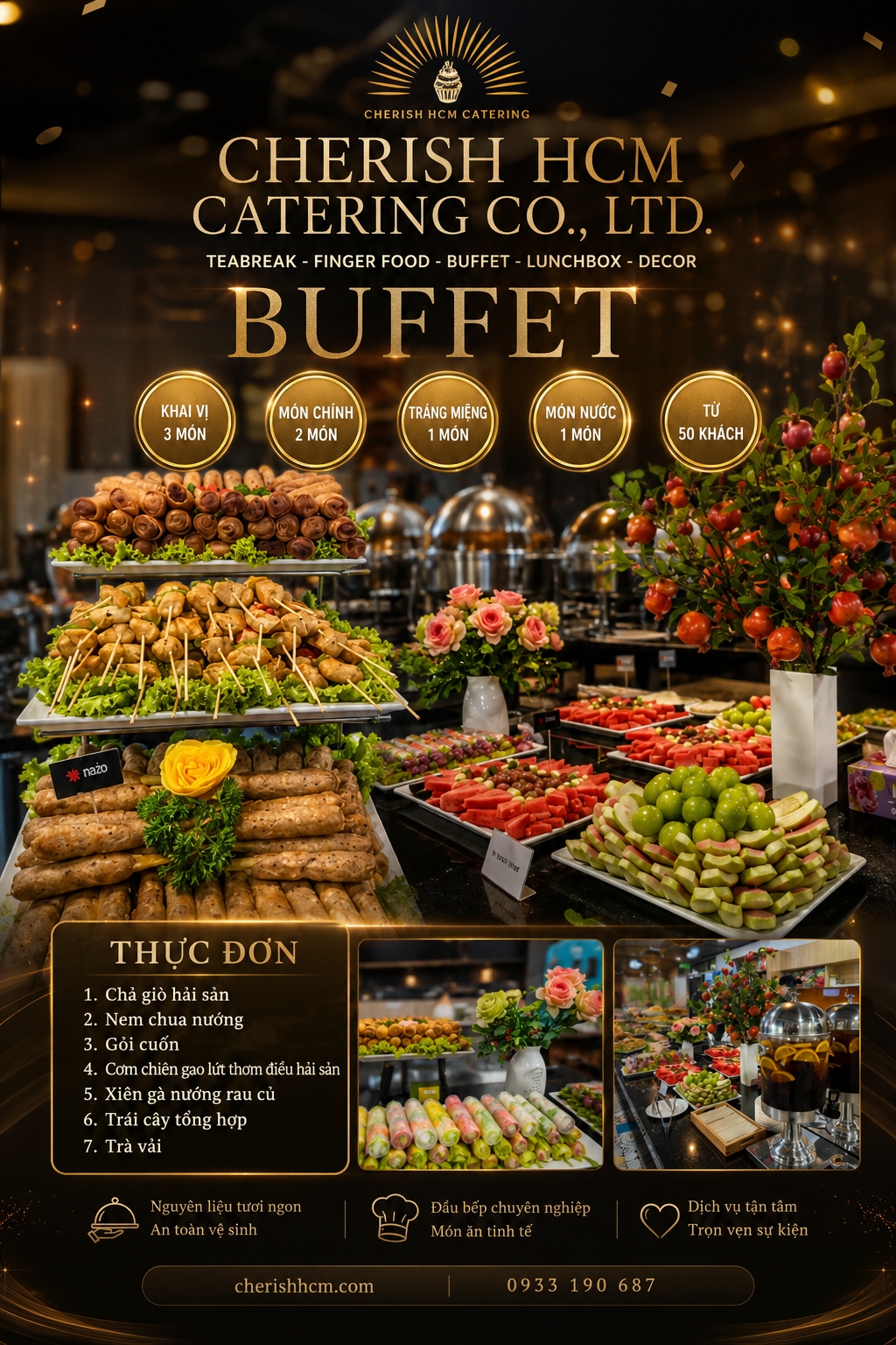 17823 Tiệc Buffet Gắn kết - Thực đơn 7 món Phù hợp từ 50 khách