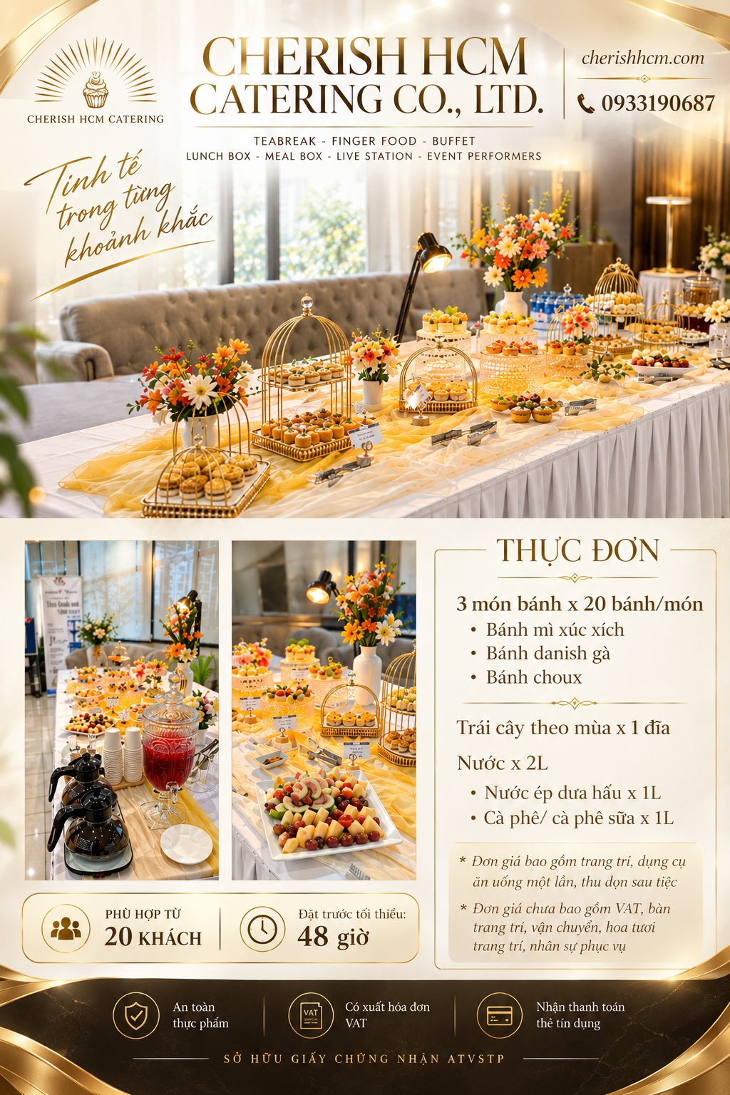 18926 MNS Tiệc Teabreak Thực đơn tiệc 20 khách