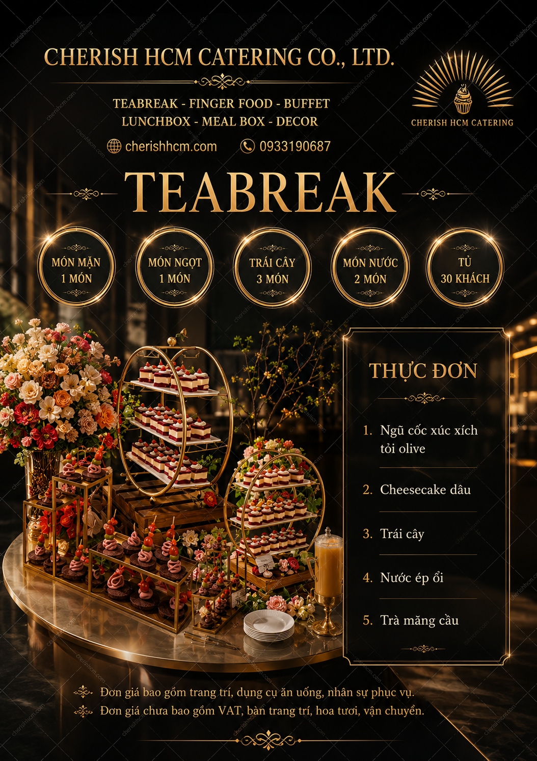 19725 Teabreak Glow Up 1 bánh mặn, 1 bánh ngọt, Trái cây, 2 món nước