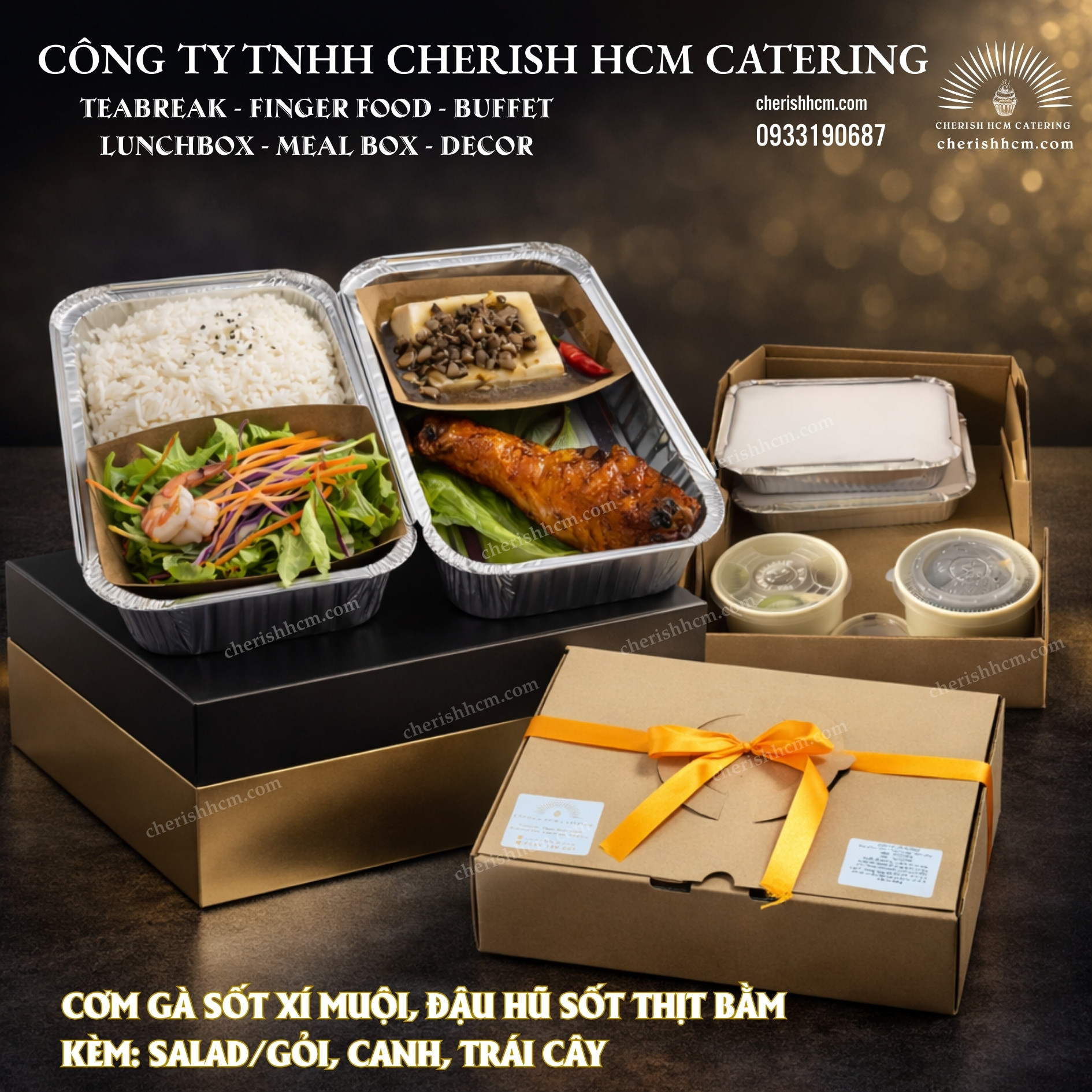 301025 Cơm Gà sốt xí muội, đậu hũ sốt thịt bằm