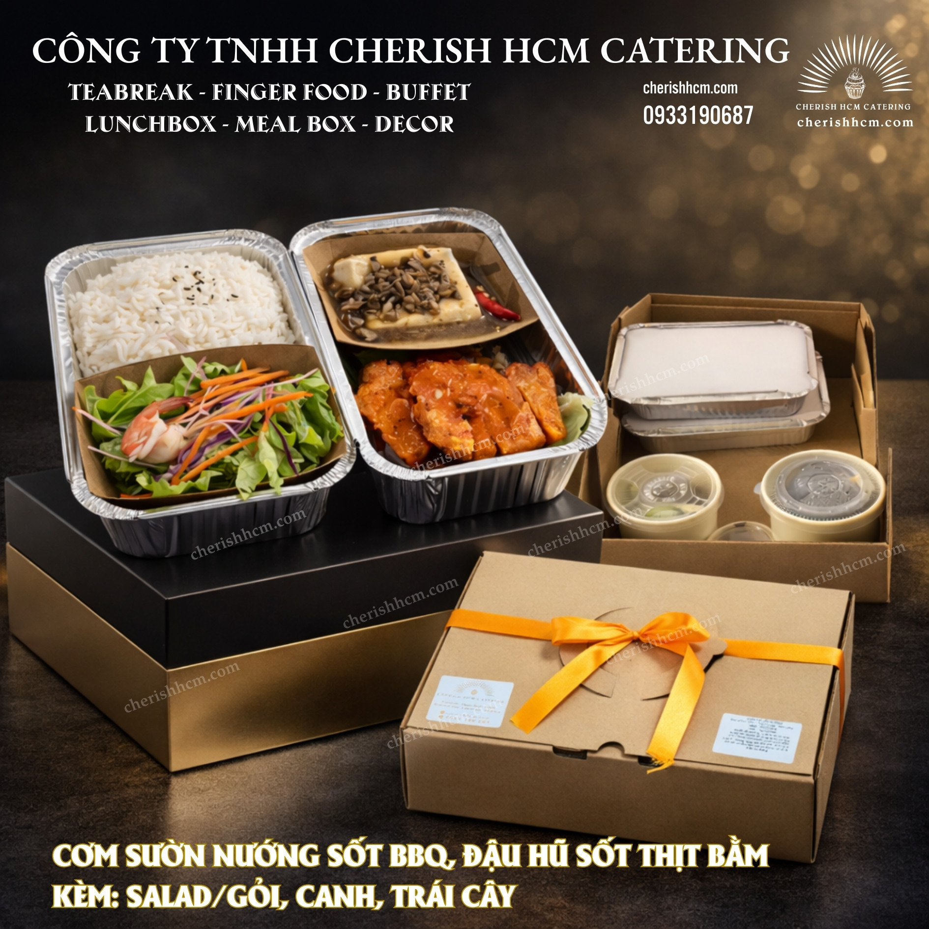 301025 Cơm Sườn nướng BBQ, đậu hũ sốt thịt bằm
