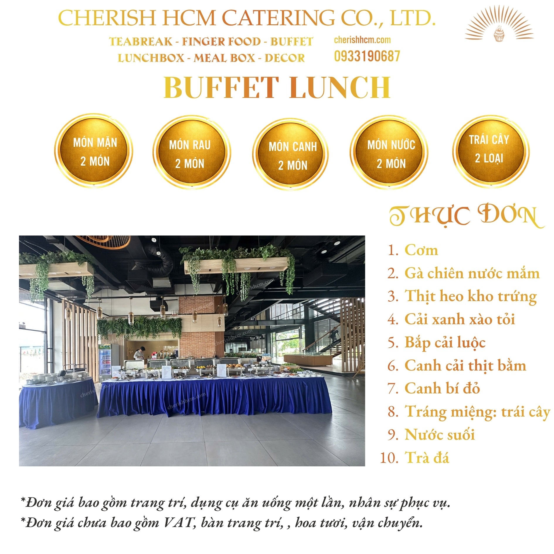 Buffet Lunch Khỏe Đẹp - thực đơn 10 món