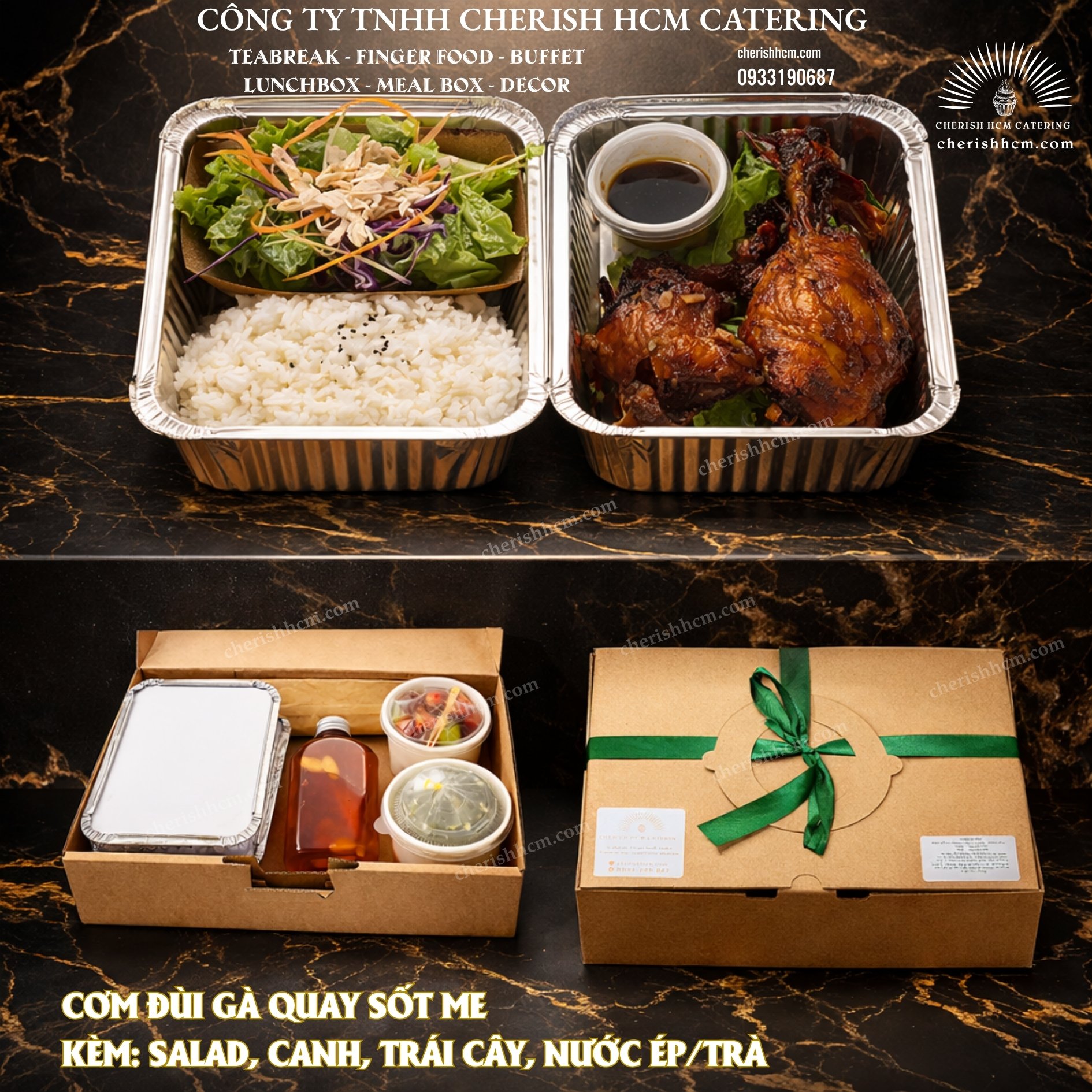 05824 - Cơm  đùi gà quay sốt me