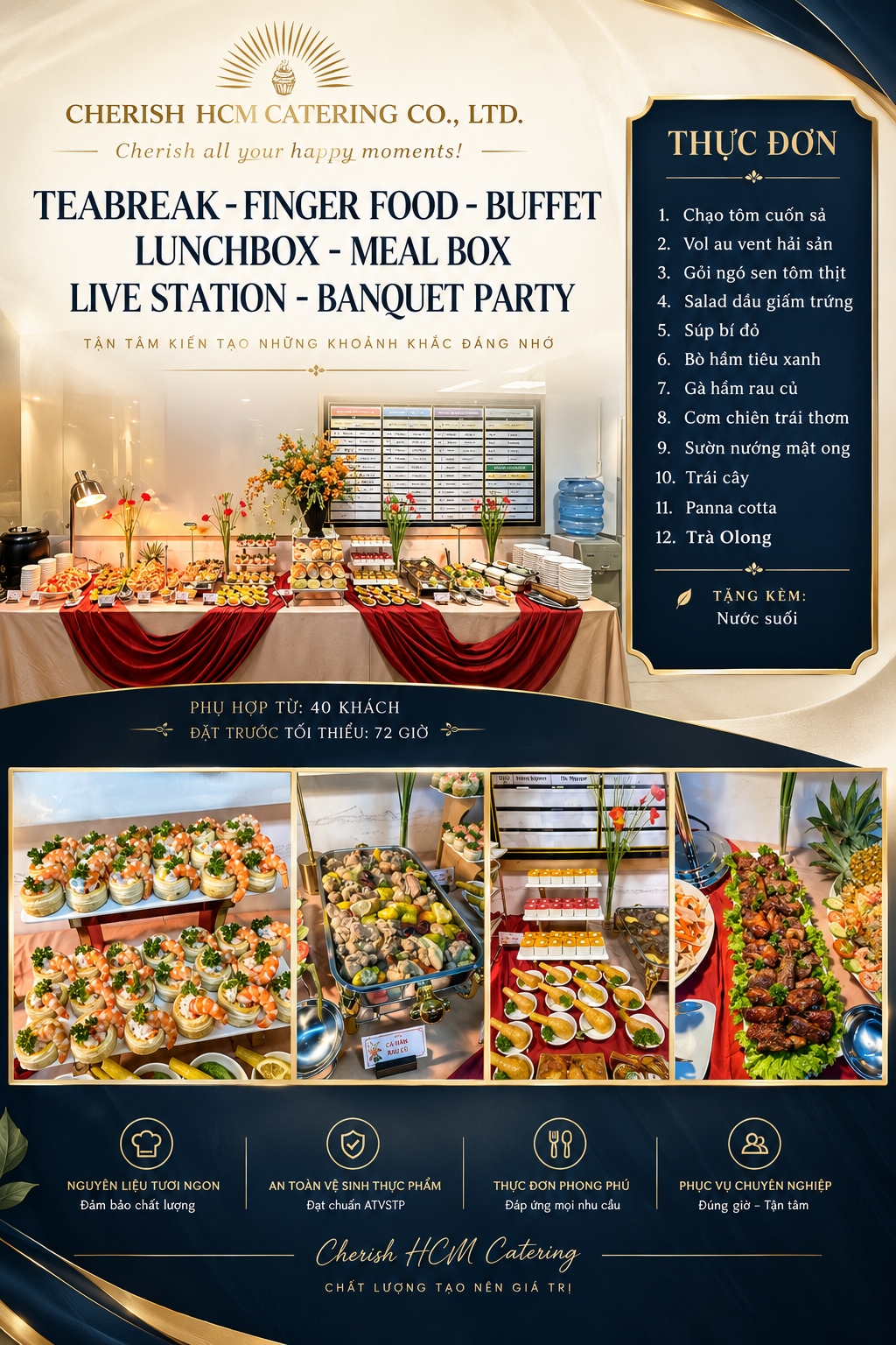 21826 Tiệc Buffet 12 món +1 - Tiệc 40 khách