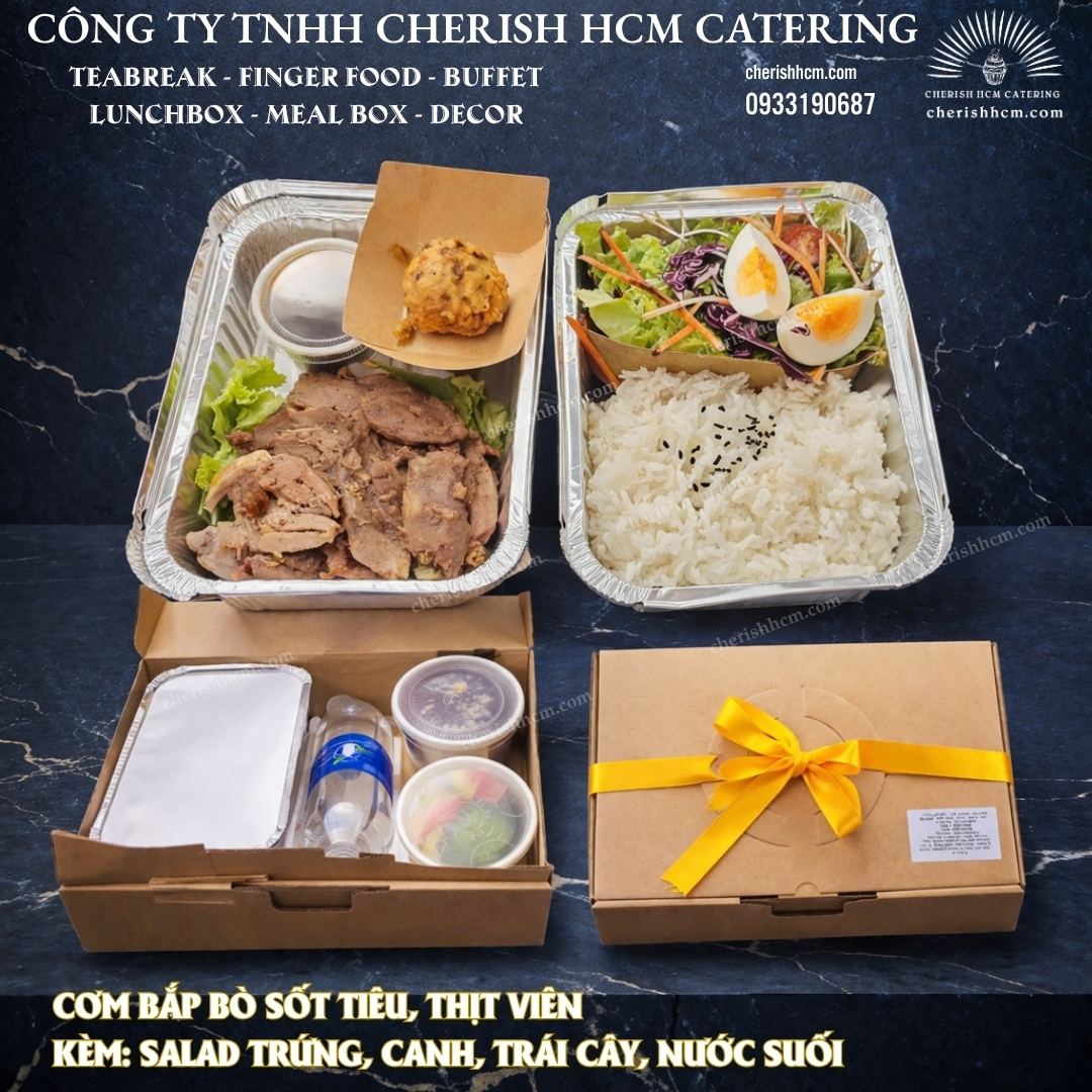 071024 - Cơm Bắp bò sốt tiêu, thịt viên