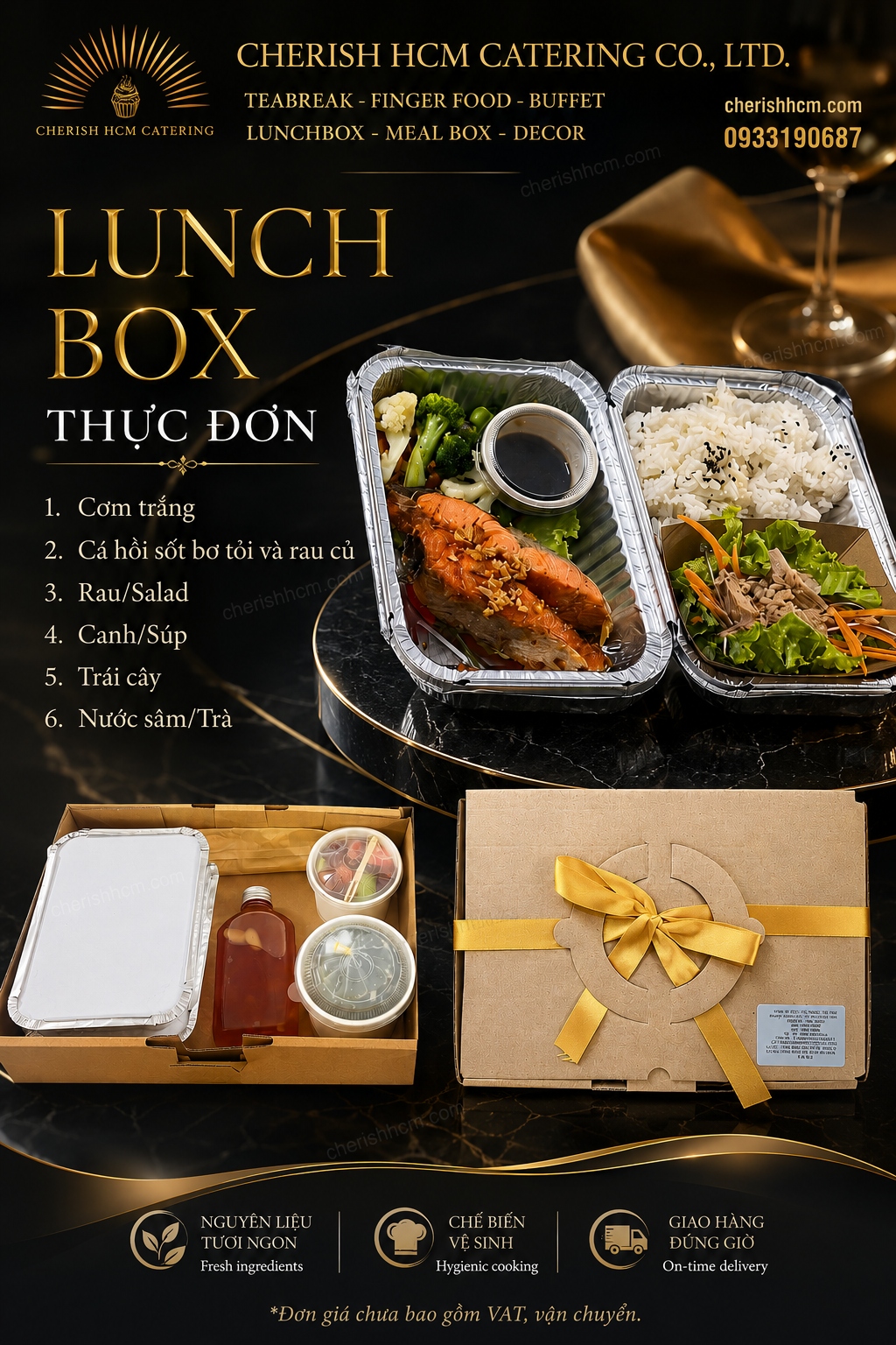 221125 Cơm Cá hồi sốt bơ tỏi và rau củ