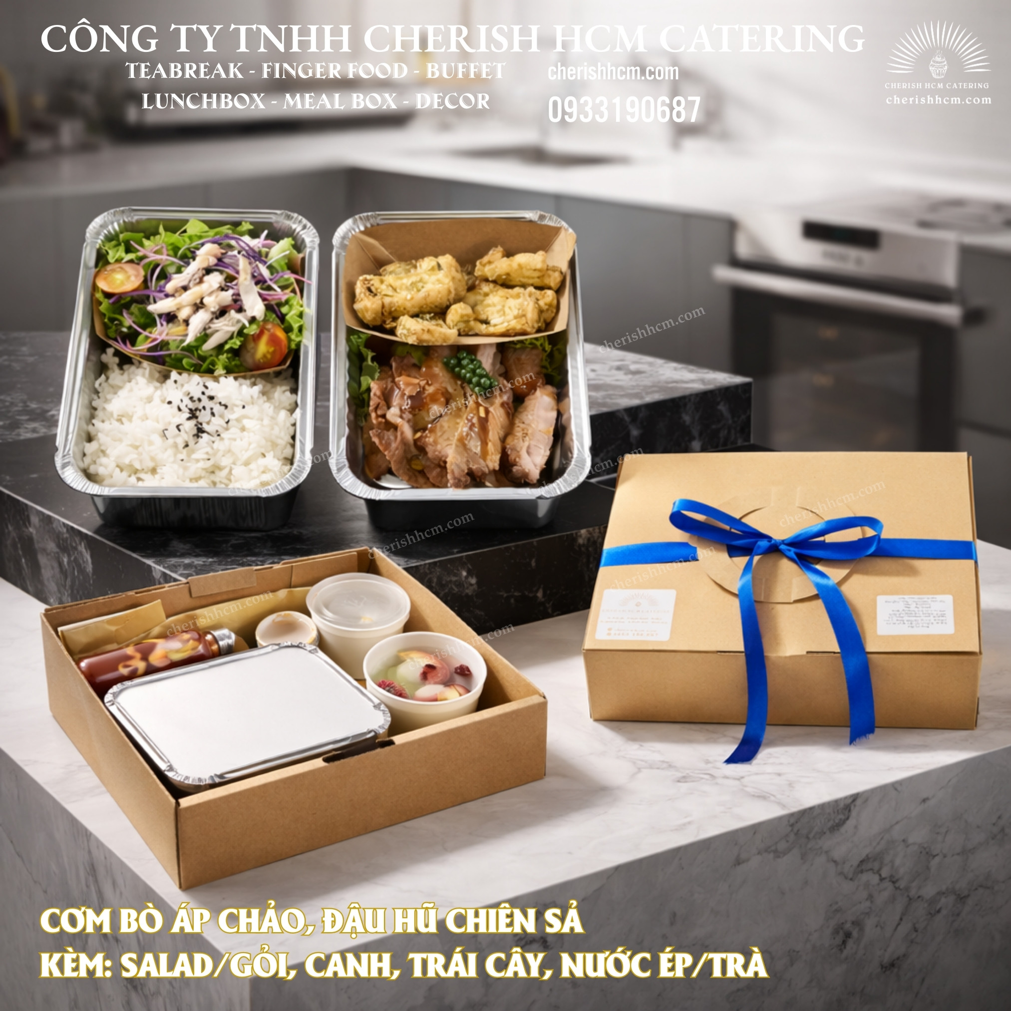 281025 Cơm Bò áp chảo, đậu hũ chiên sả/ Pan-seared beef and fried tofu with lemongrass