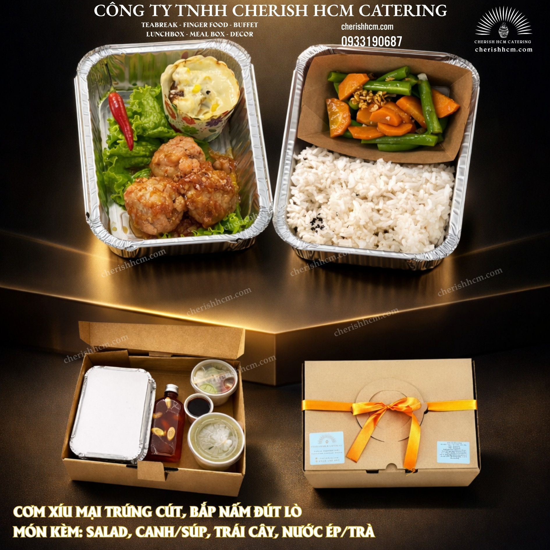 181125 Set Lunch Cơm xíu mại trứng cút, bắp nấm đút lò/ Quail egg shumai rice with baked corn & mushrooms