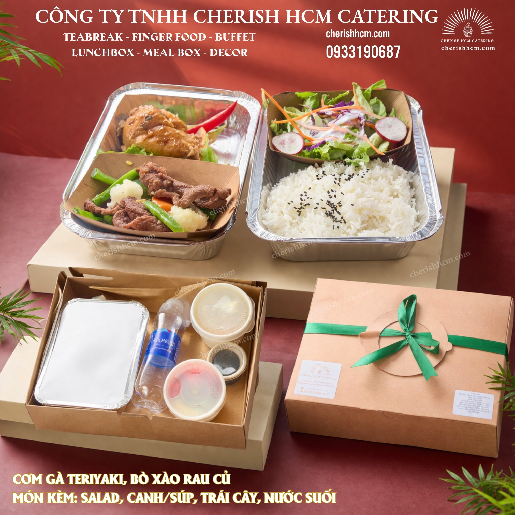 061125 Cơm gà teriyaki, bò xào rau củ/ Teriyaki chicken, stir fried beef with vegetables and rice