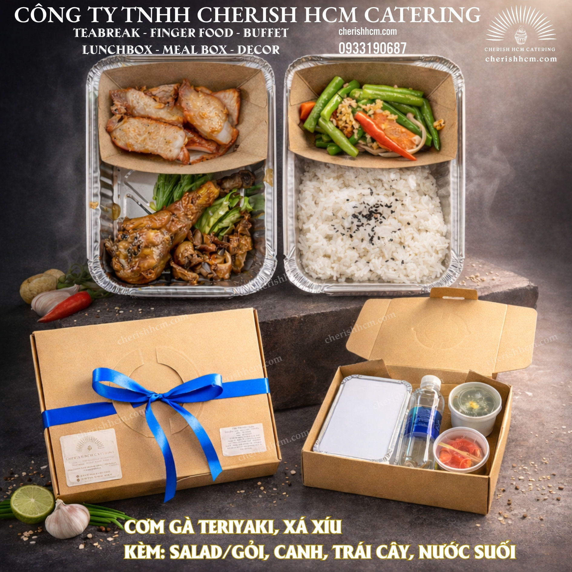 041125 Cơm Gà sốt teriyaki, Xá xíu/ Chicken Teriyaki and Char siu with Rice