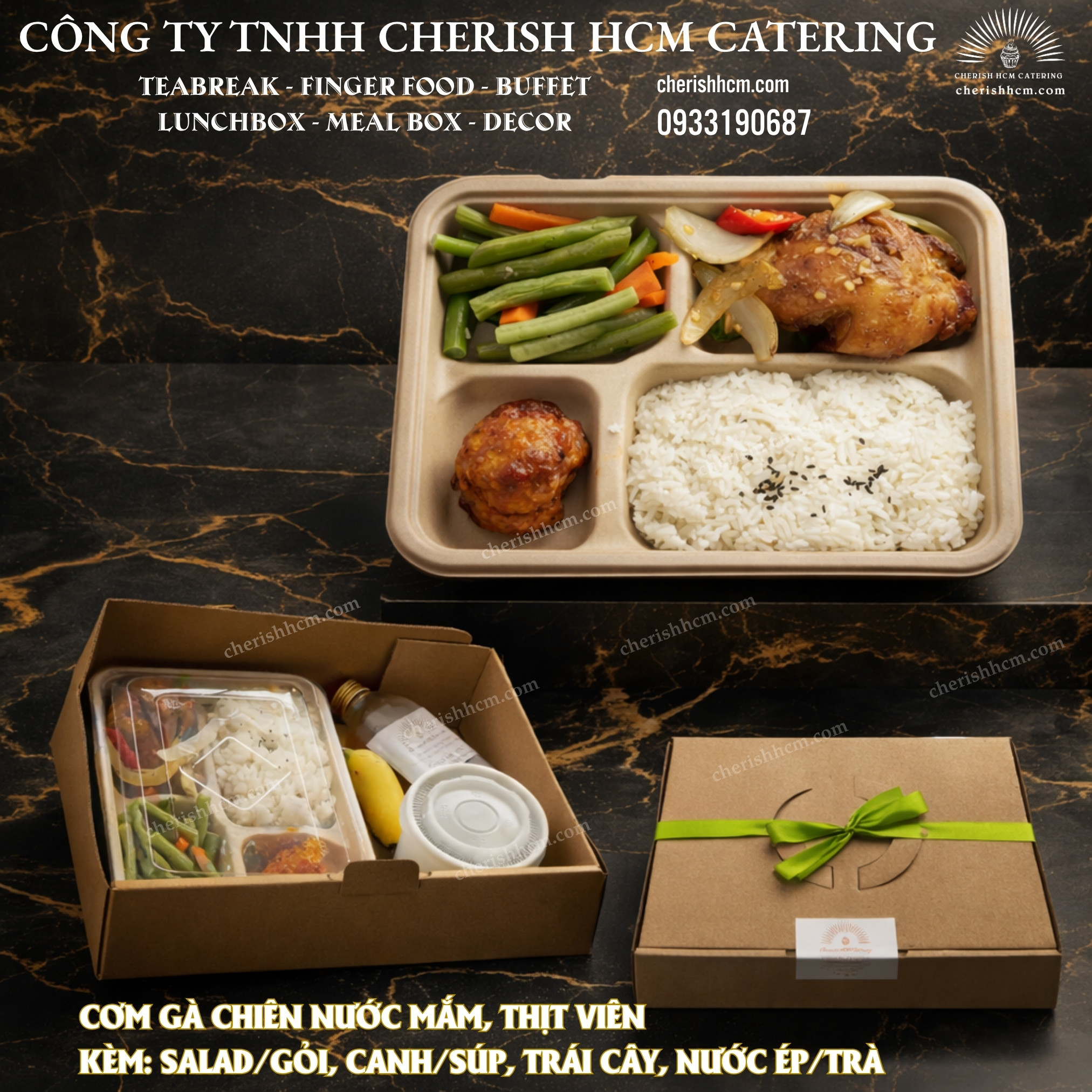 23425 Set lunch Cơm Gà Chiên Nước Mắm/Fried Chicken with Fish Sauce over Rice