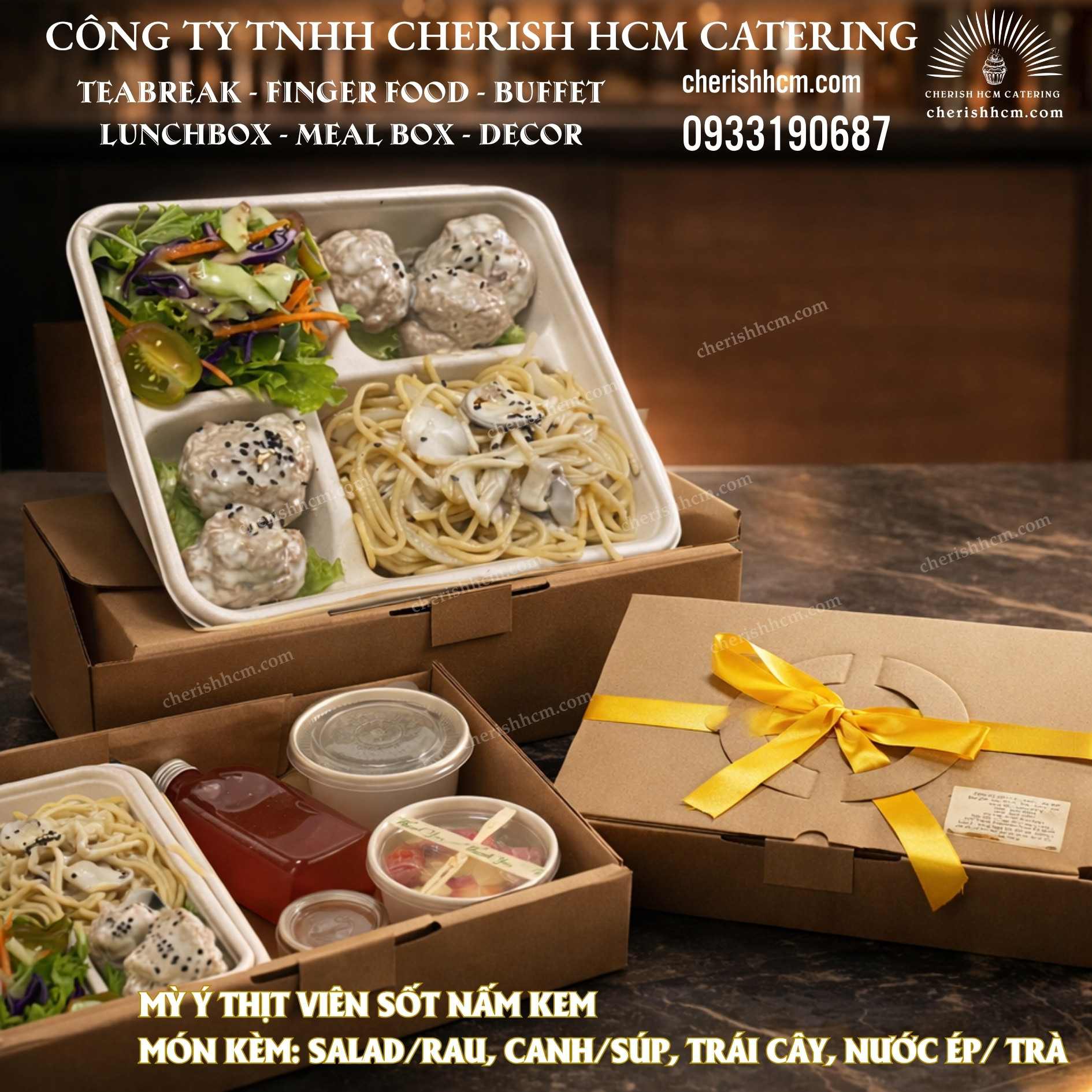 06825 Mỳ ý thịt viên sốt nấm kem