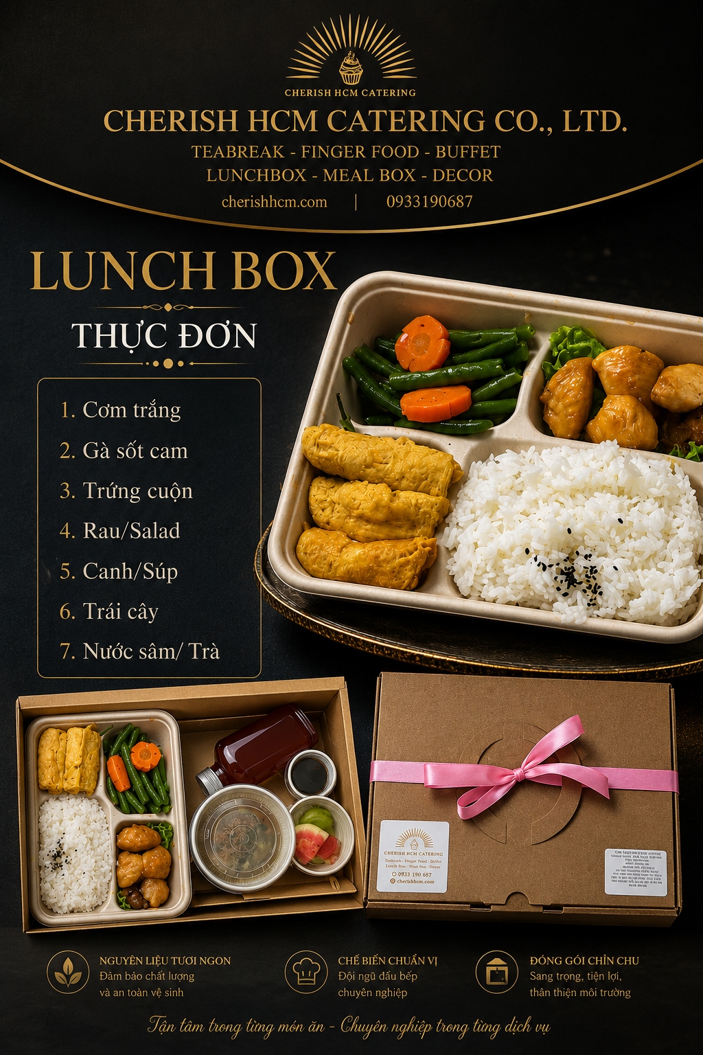 24725 Lunch Box Cơm Gà sốt cam, Trứng cuộn/Orange Glazed Chicken Rice with Rolled Omelette