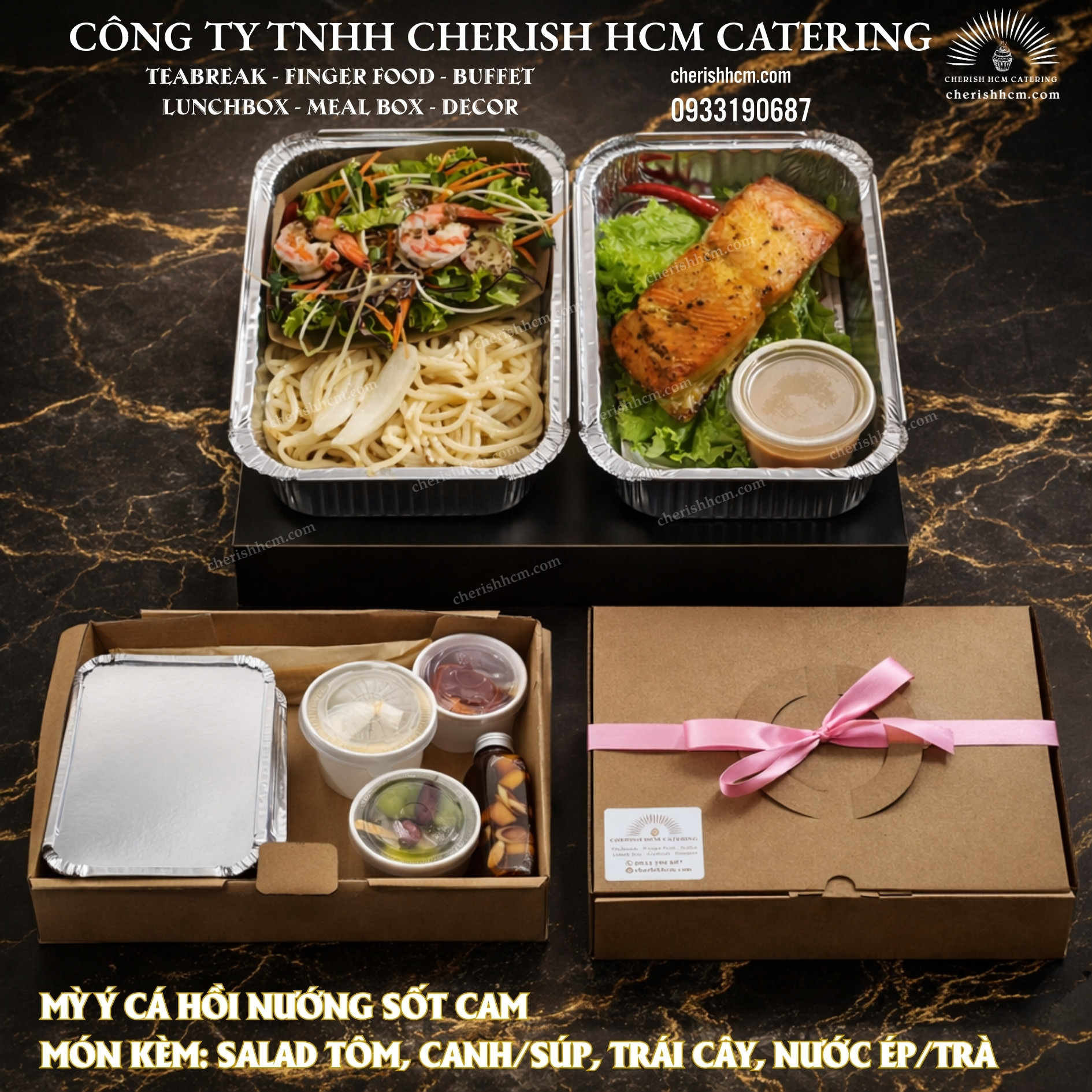 09925 Mỳ ý Cá hồi nướng sốt cam