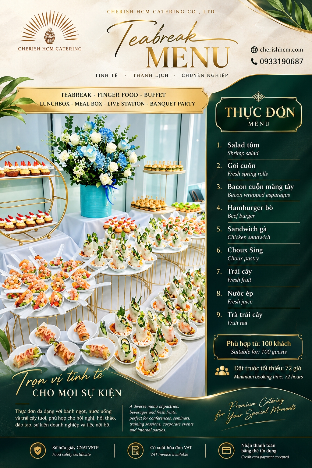 251024 Tiệc Finger food 9 món - Tiệc 100 khách