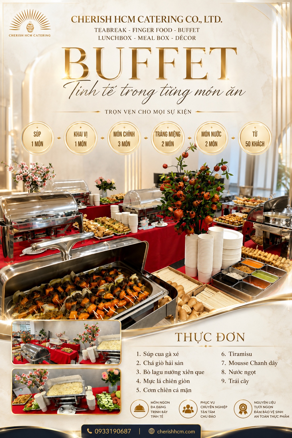 28923 Tiệc Buffet Happy Thực đơn 9 món Phù hợp từ 50 khách