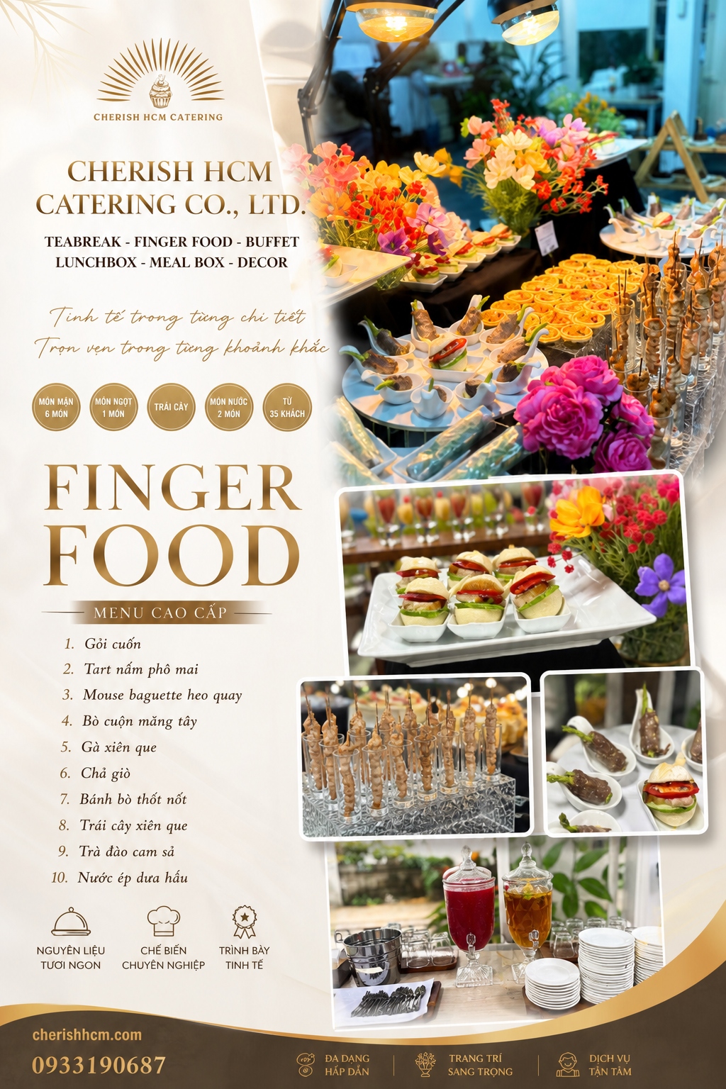 291025 Tiệc Finger food Fiesta - Thực đơn 10 món - Phù hợp từ 35 khách