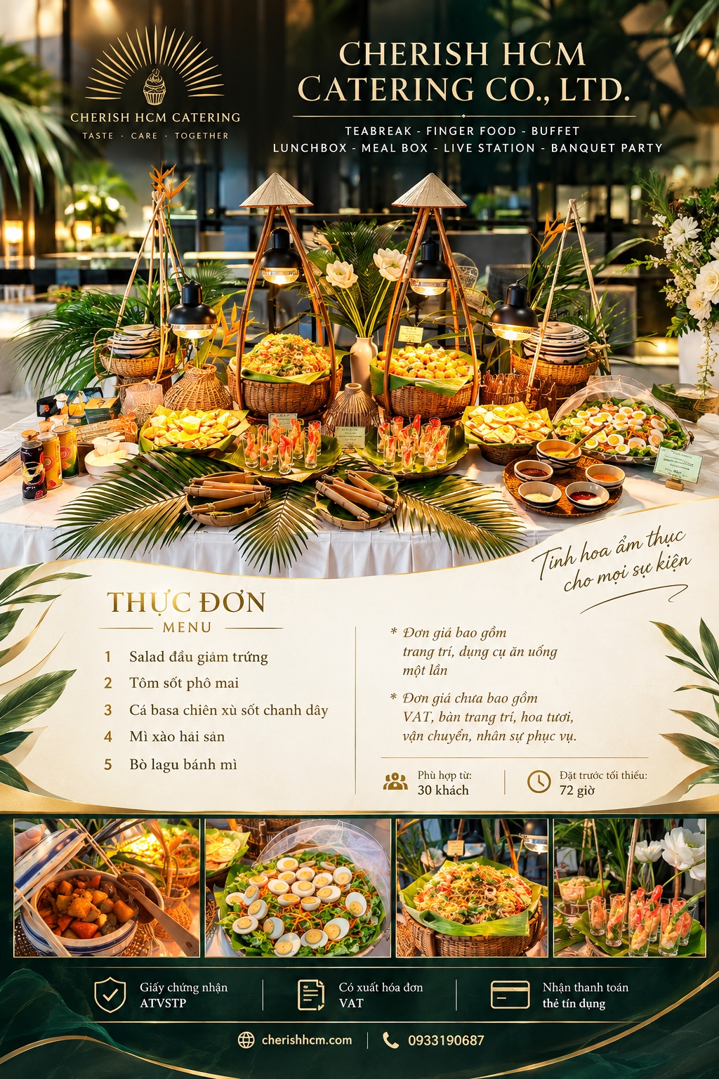 29626 Tiệc nhẹ 5 món - Tiệc 30 khách
