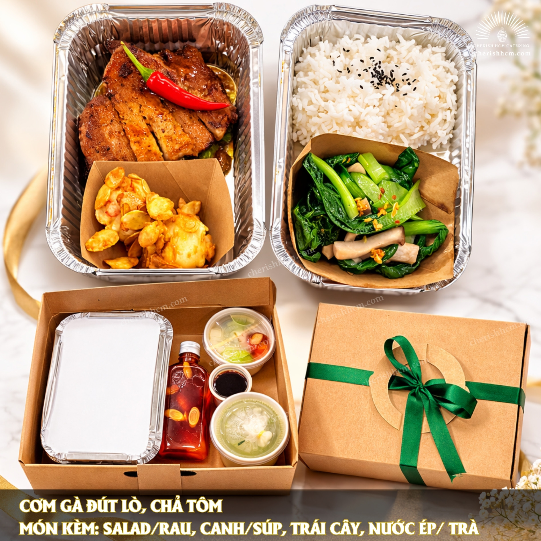 201125 Lunch box Bump - Cơm thịt heo BBQ, chả tôm/ BBQ pork rice and shrimp patties