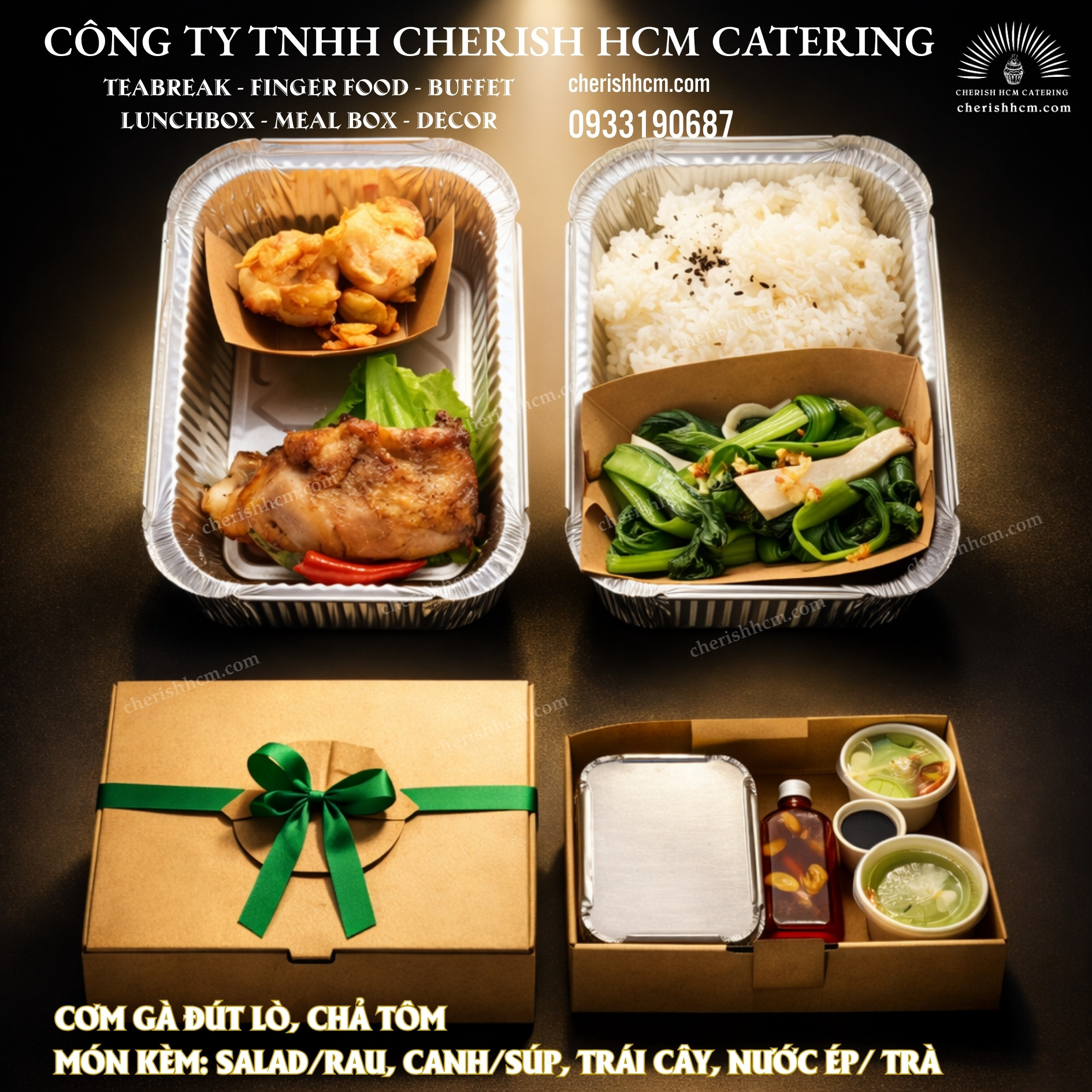 201125 Set Lunch Tiếp sức Cơm gà đút lò, chả tôm/ Baked chicken rice and shrimp patties