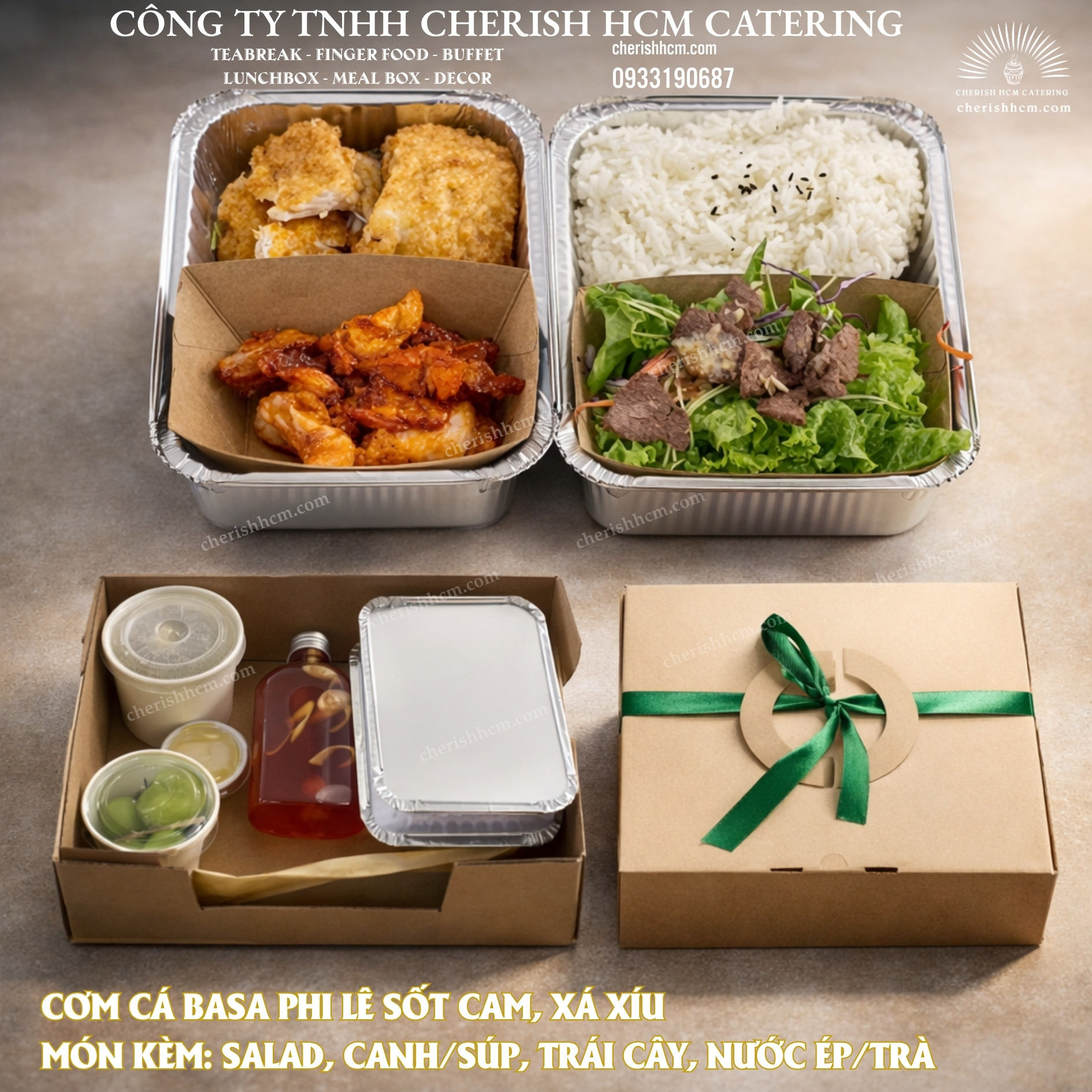 021025 Cơm cá basa phi lê sốt cam, xá xíu