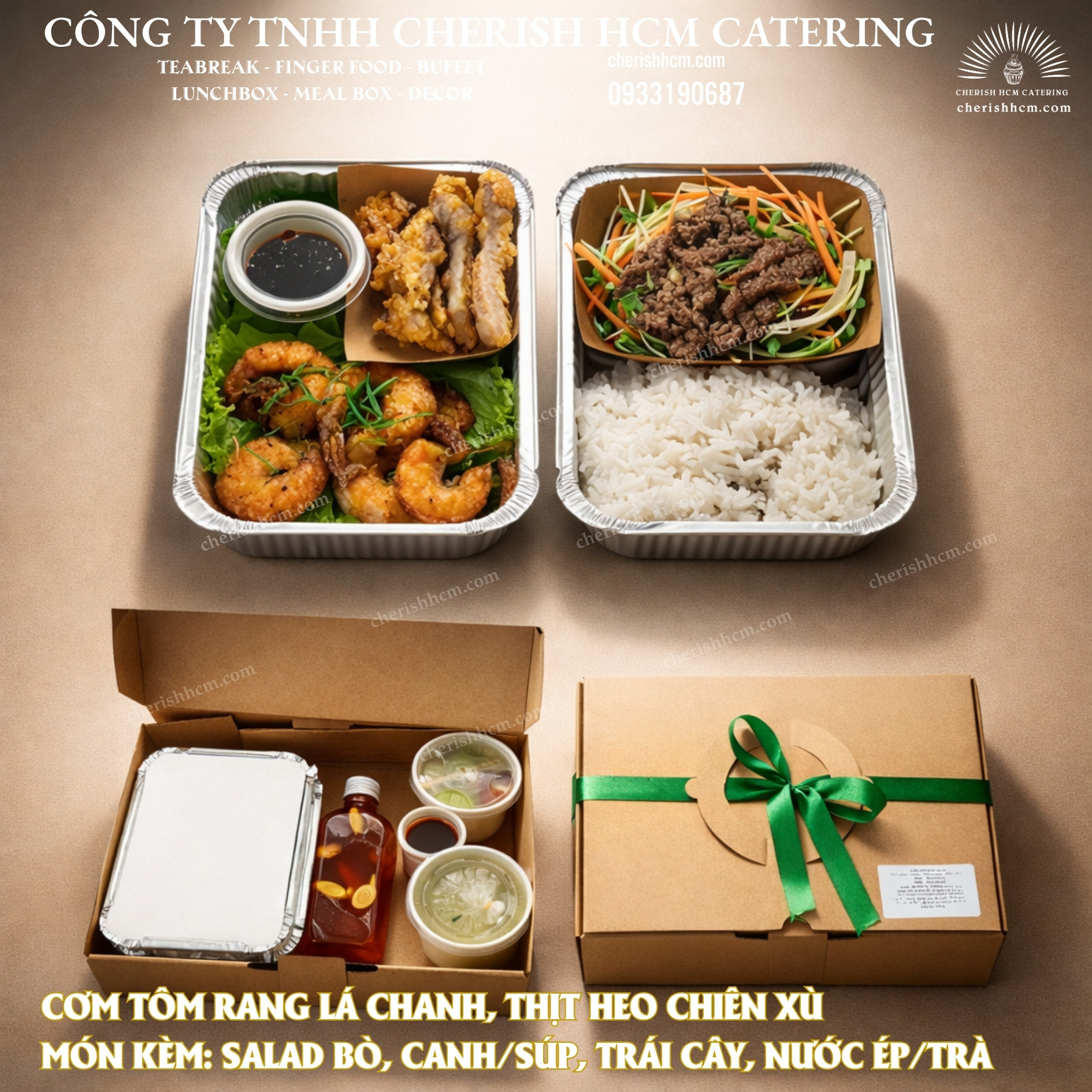 07824 Cơm tôm rang lá chanh, thịt heo chiên xù