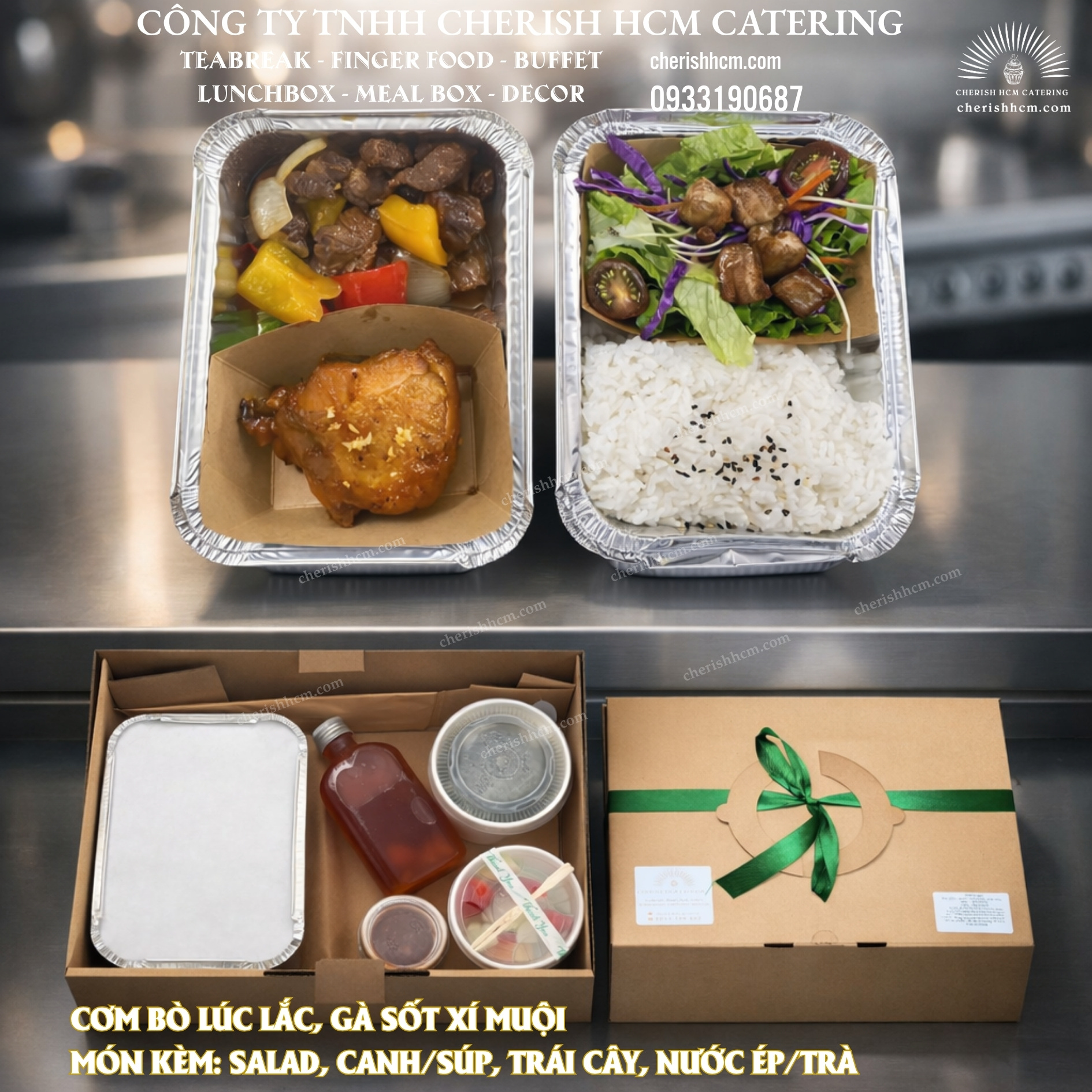 011025 Set Lunch Sapid- Cơm Bò lúc lắc, Gà sốt xí muội/ Rice with Sauté diced beef and Chicken with Plum Sauce