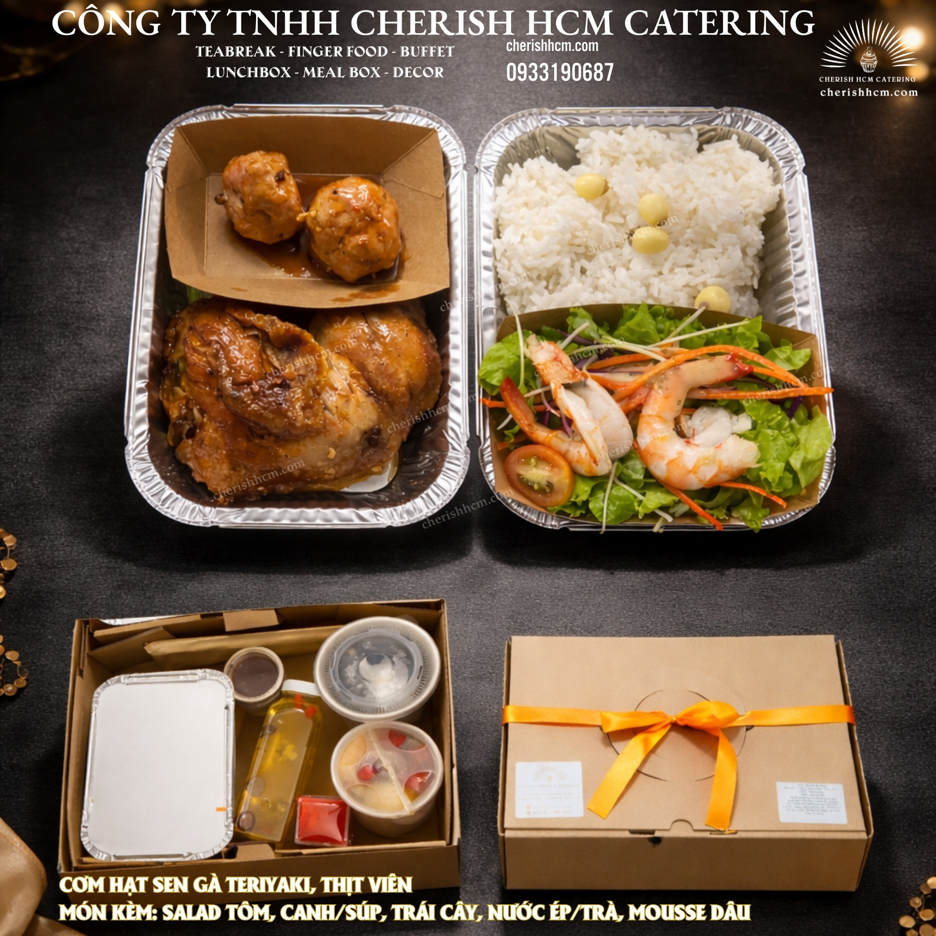 261125 Cơm hạt sen Gà teriyaki, thịt viên