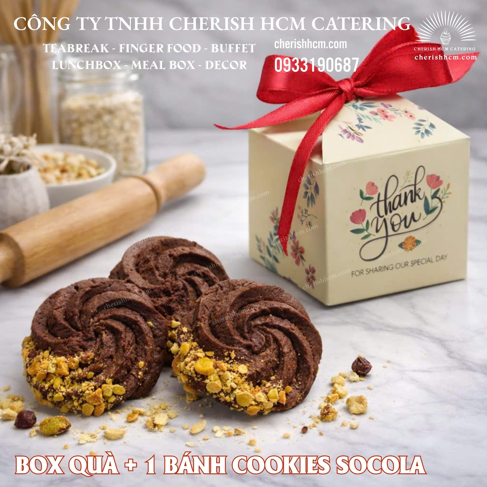 Gift box- Hộp quà 1 Bánh cookies chocolate