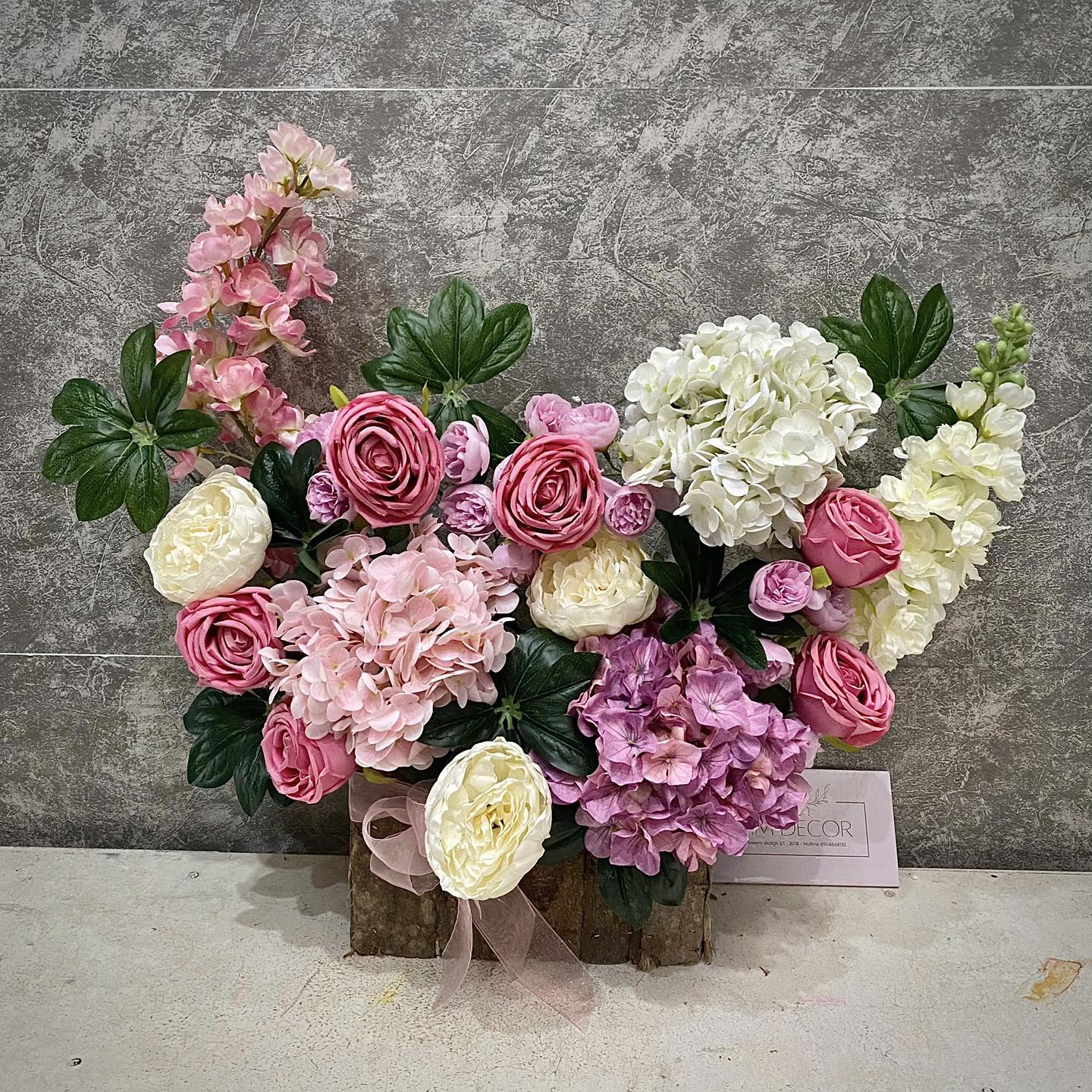 Hoa lụa - Giỏ hoa sinh nhật khai trương