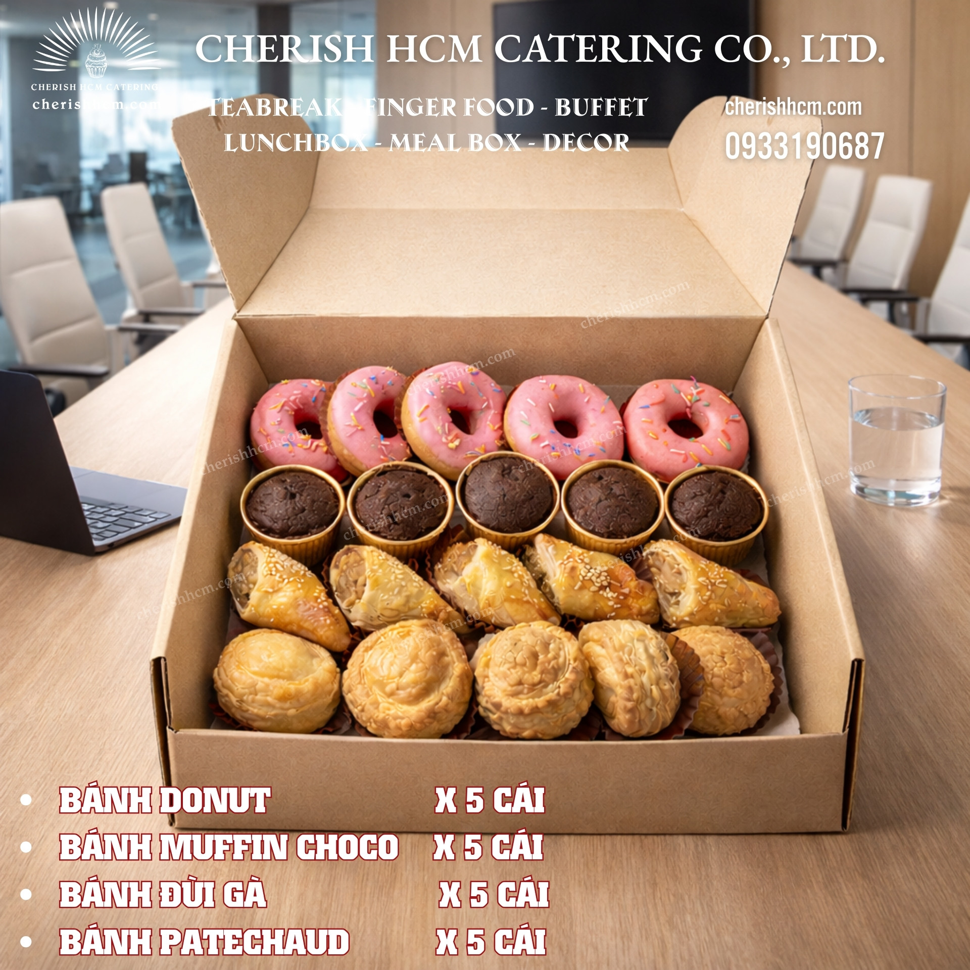 140125 Felix box- Thực đơn 4 món bánh x 5 bánh/loại, tổng 20 bánh