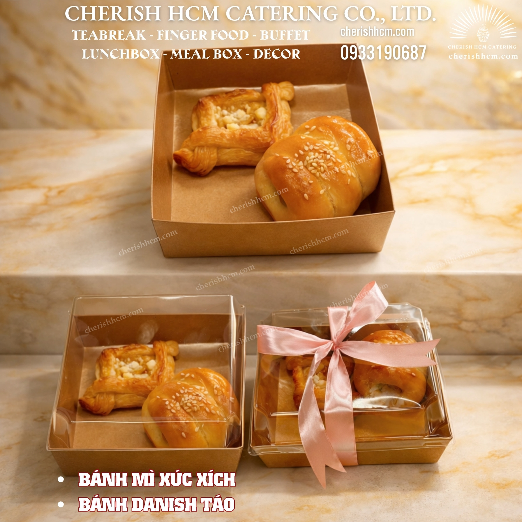 19823 Teabreak box Lovely - 1 bánh mặn 1 bánh ngọt